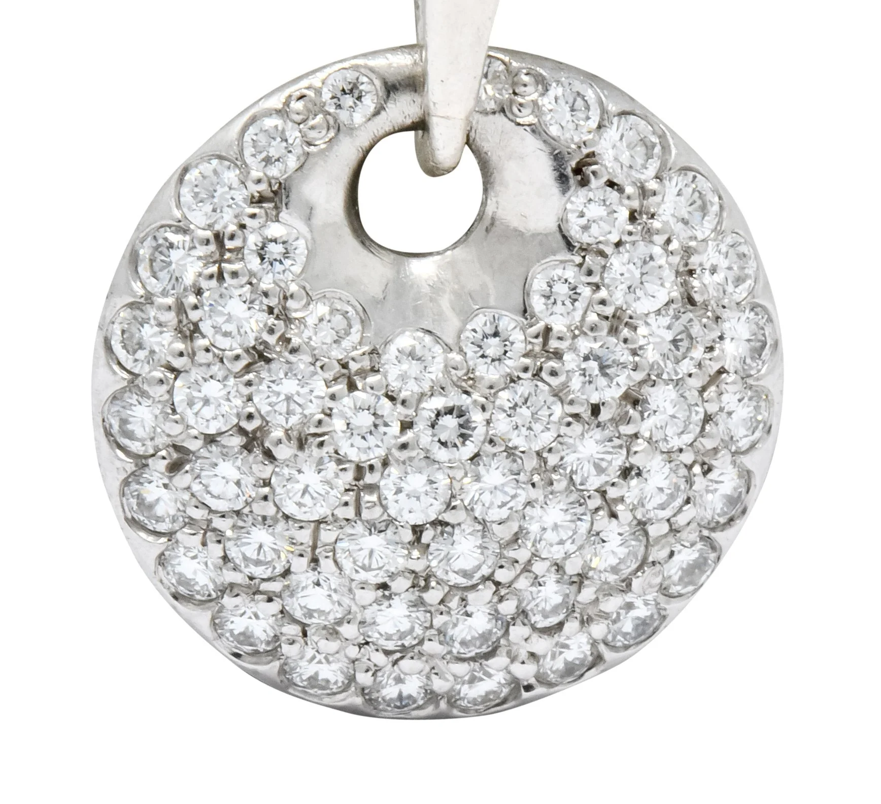 Elsa Peretti Tiffany & Co. 1.00 CTW Diamond Platinum Circle Disk Pendant Charm - Image 4