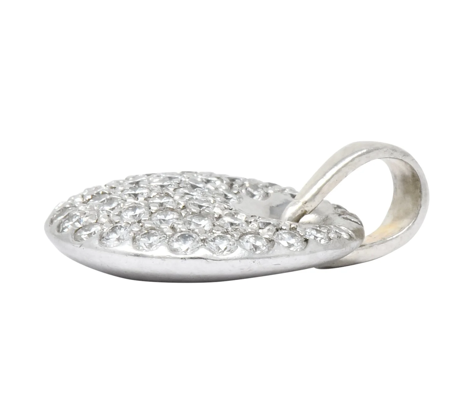 Elsa Peretti Tiffany & Co. 1.00 CTW Diamond Platinum Circle Disk Pendant Charm - Image 7
