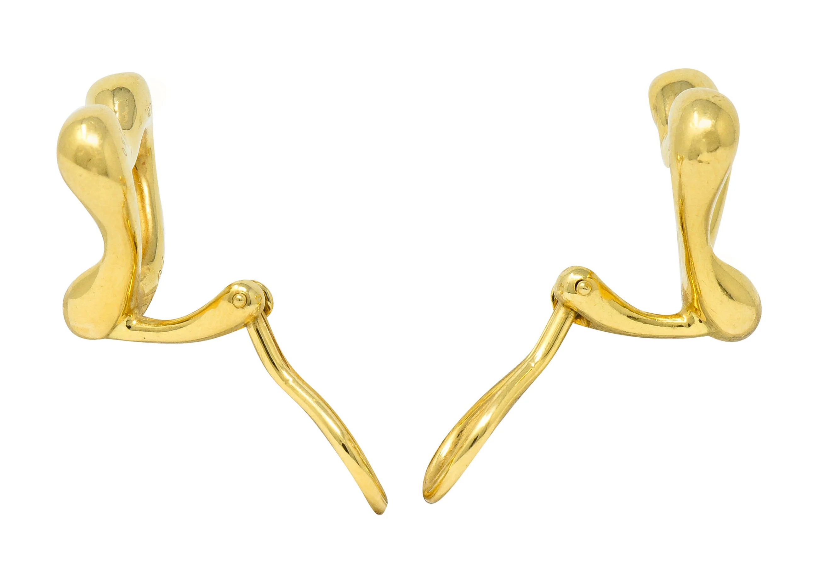 Elsa Peretti Tiffany & Co. 18 Karat Gold Open Heart Ear-Clip Earrings - Image 4