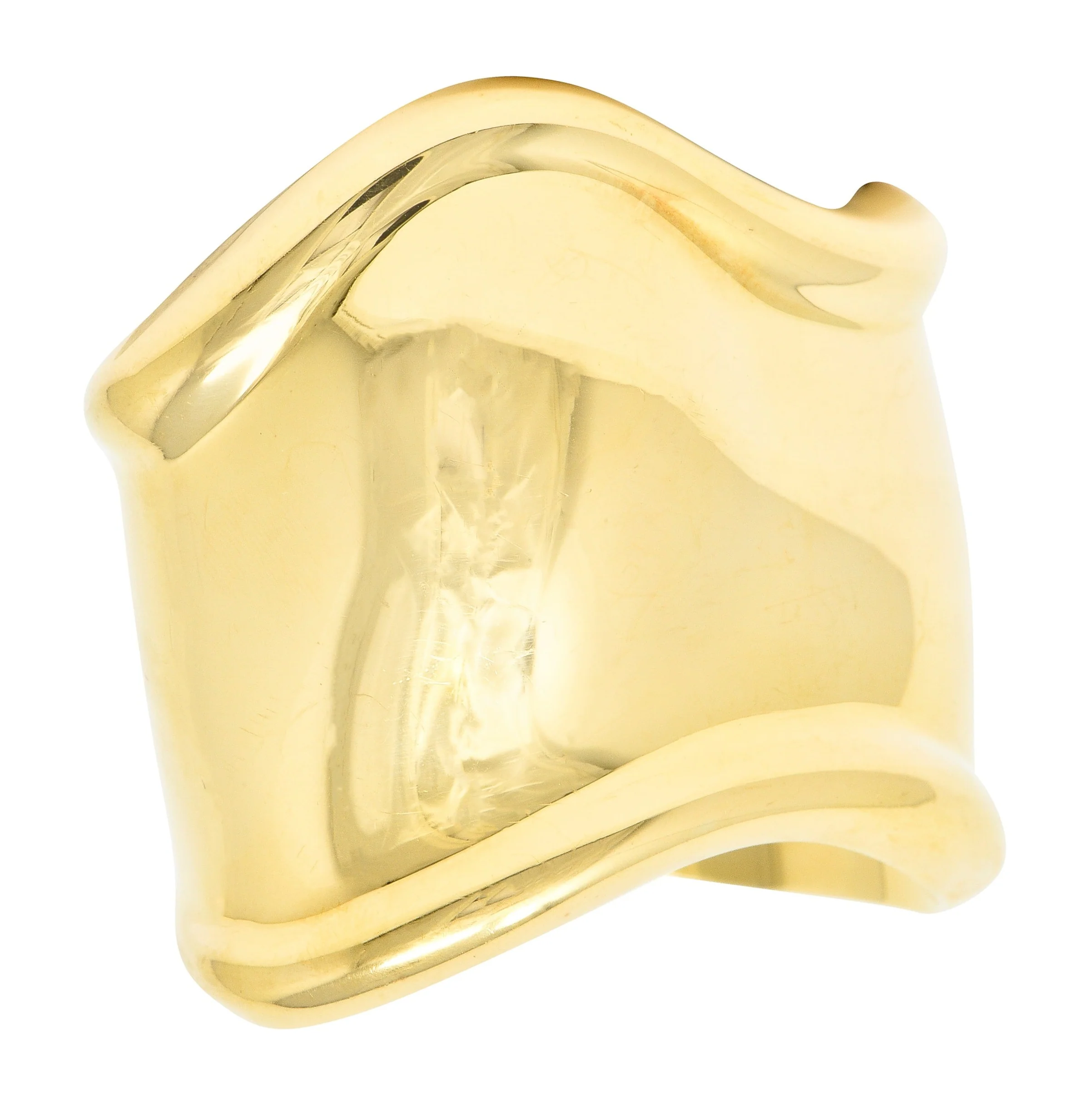 Elsa Peretti Tiffany & Co. 18 Karat Yellow Gold Bone Cuff Vintage Bracelet - Image 2