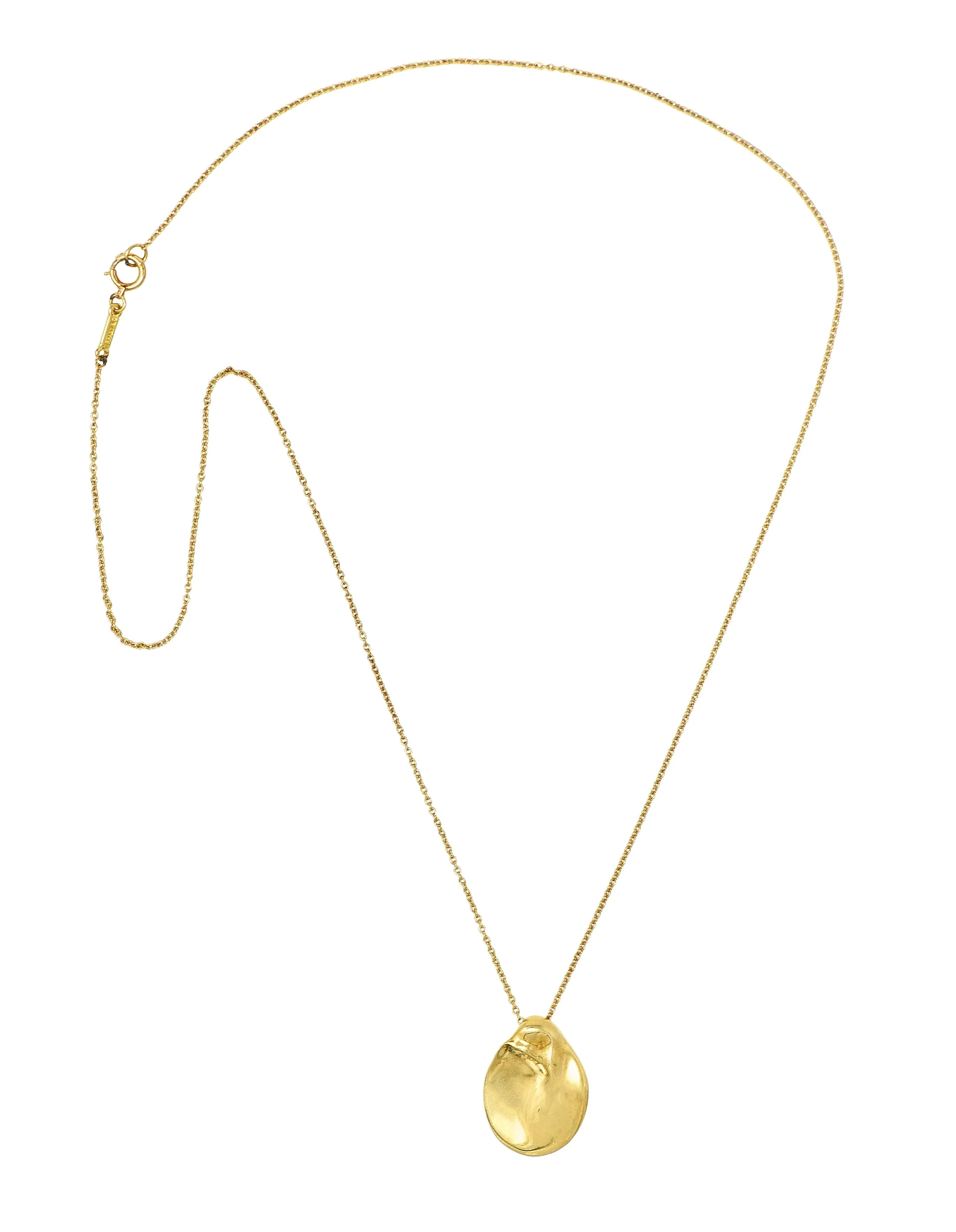 Elsa Peretti Tiffany & Co. 18 Karat Yellow Gold Madonna Pendant Necklace - Image 2