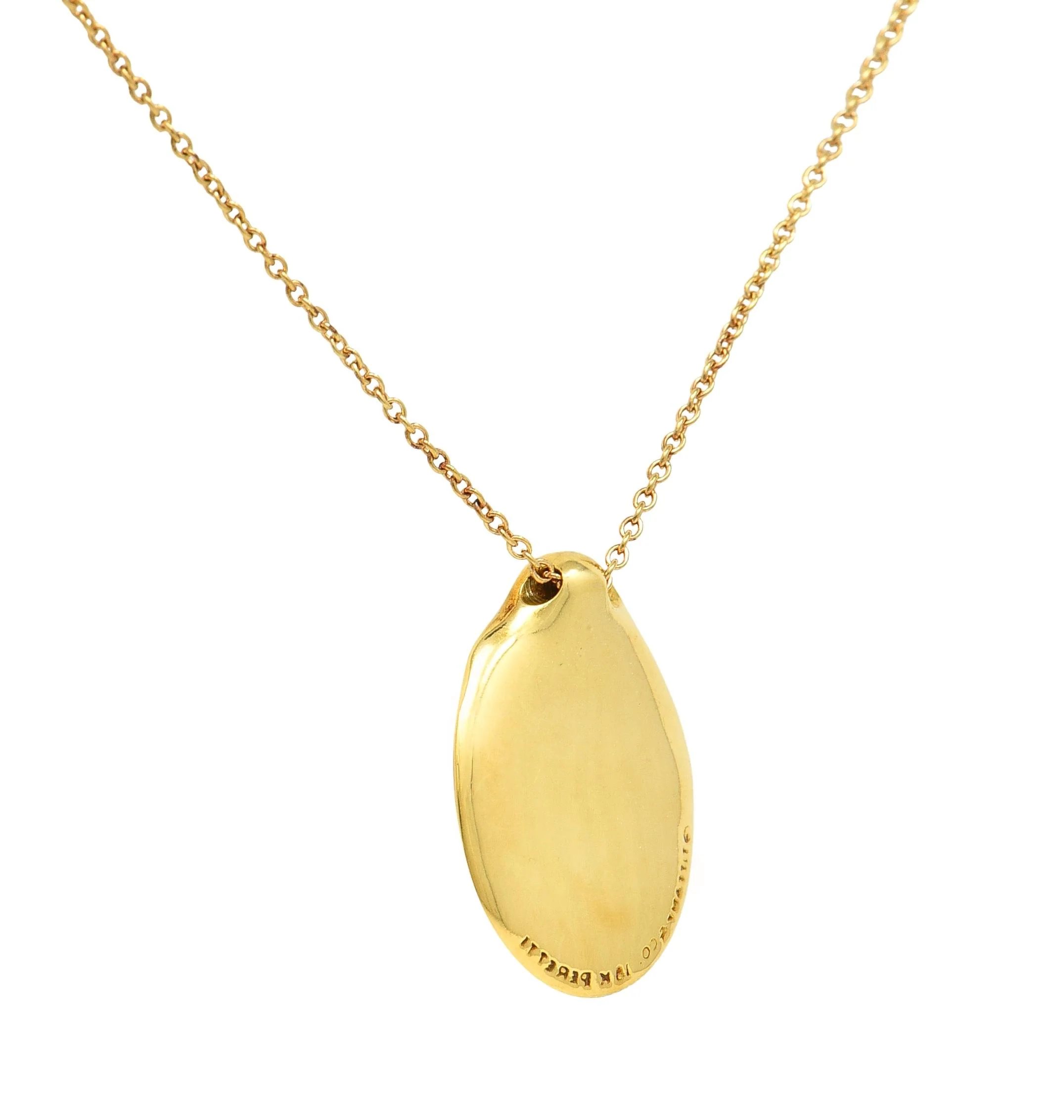 Elsa Peretti Tiffany & Co. 18 Karat Yellow Gold Madonna Pendant Necklace - Image 4