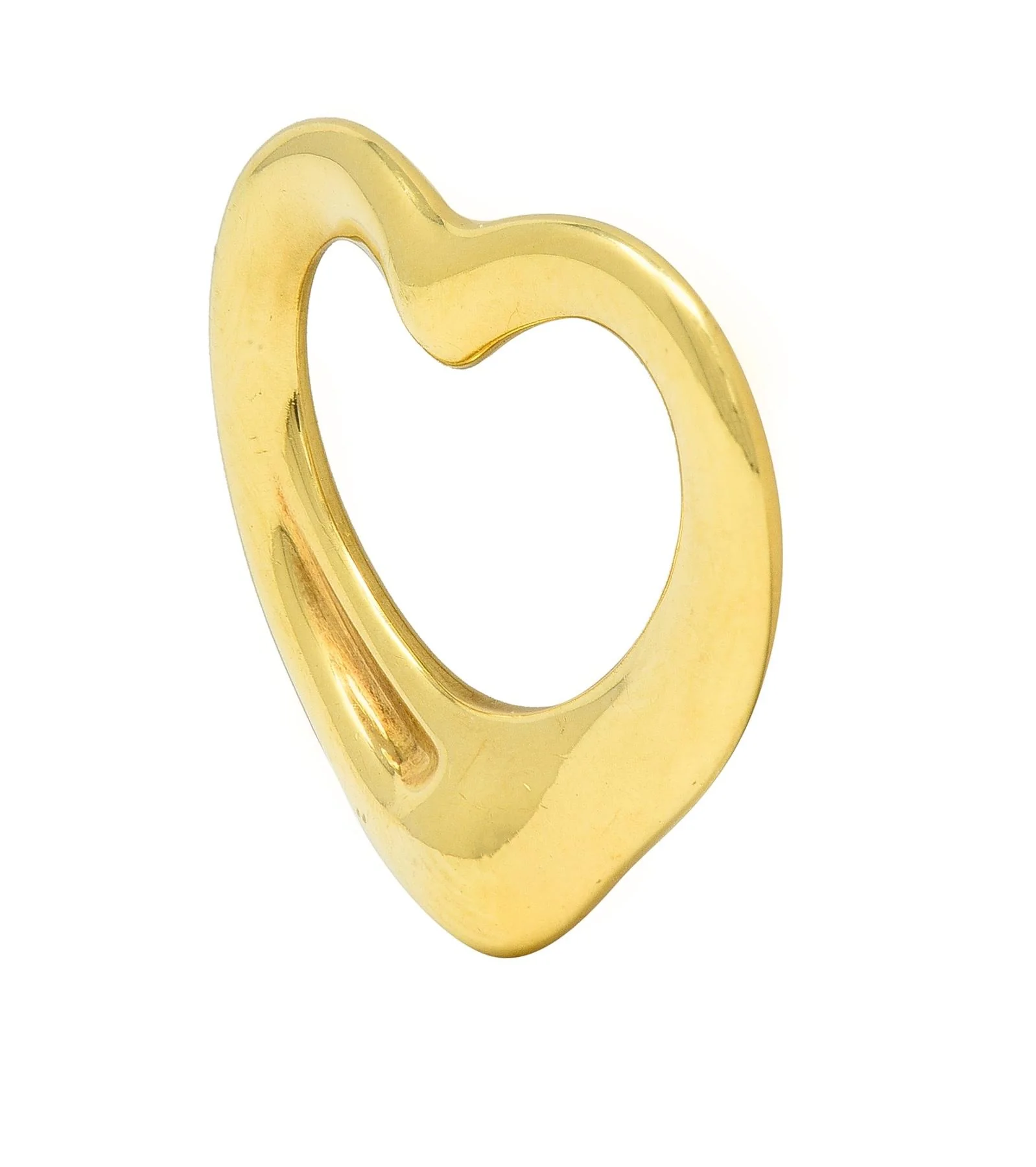 Elsa Peretti Tiffany & Co. 18 Karat Yellow Gold Open Heart Pendant - Image 4