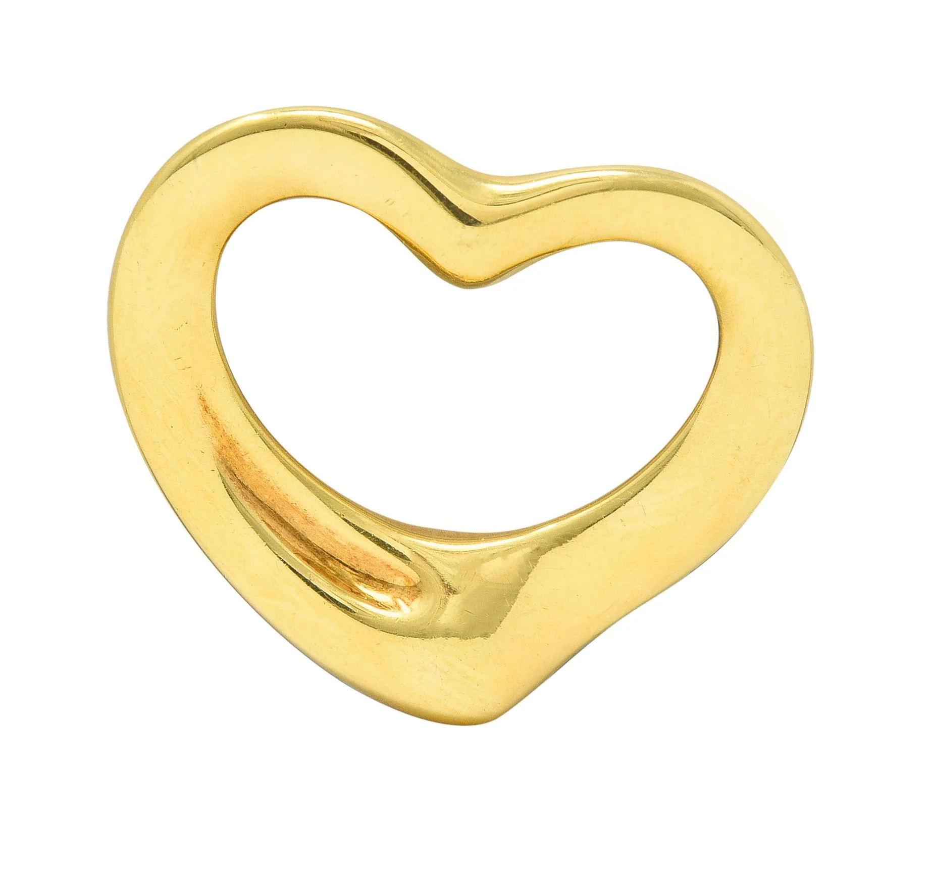Elsa Peretti Tiffany & Co. 18 Karat Yellow Gold Open Heart Pendant - Image 7