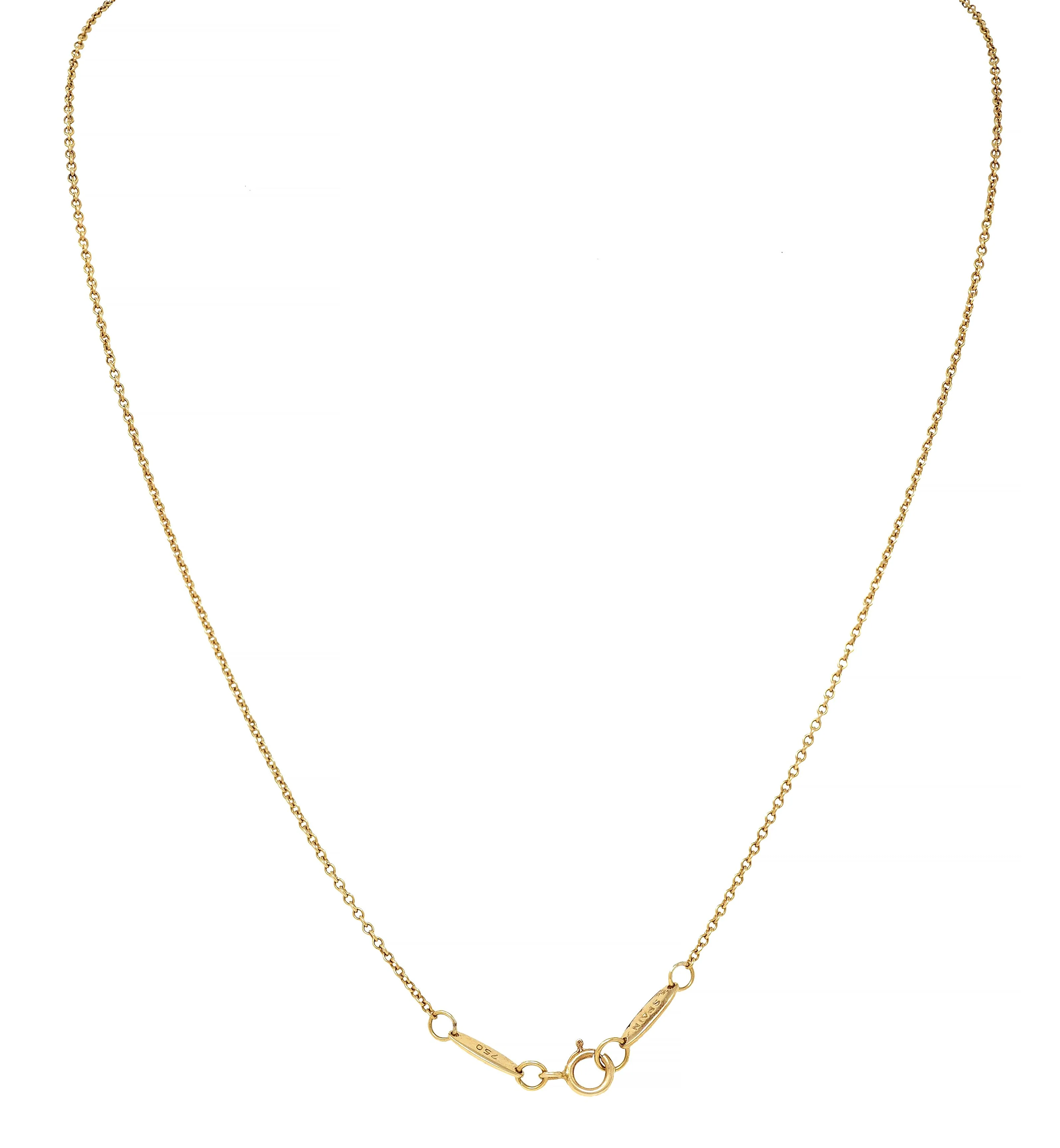 Elsa Peretti Tiffany & Co. 18 Karat Yellow Gold Open Heart Pendant Necklace - Image 5