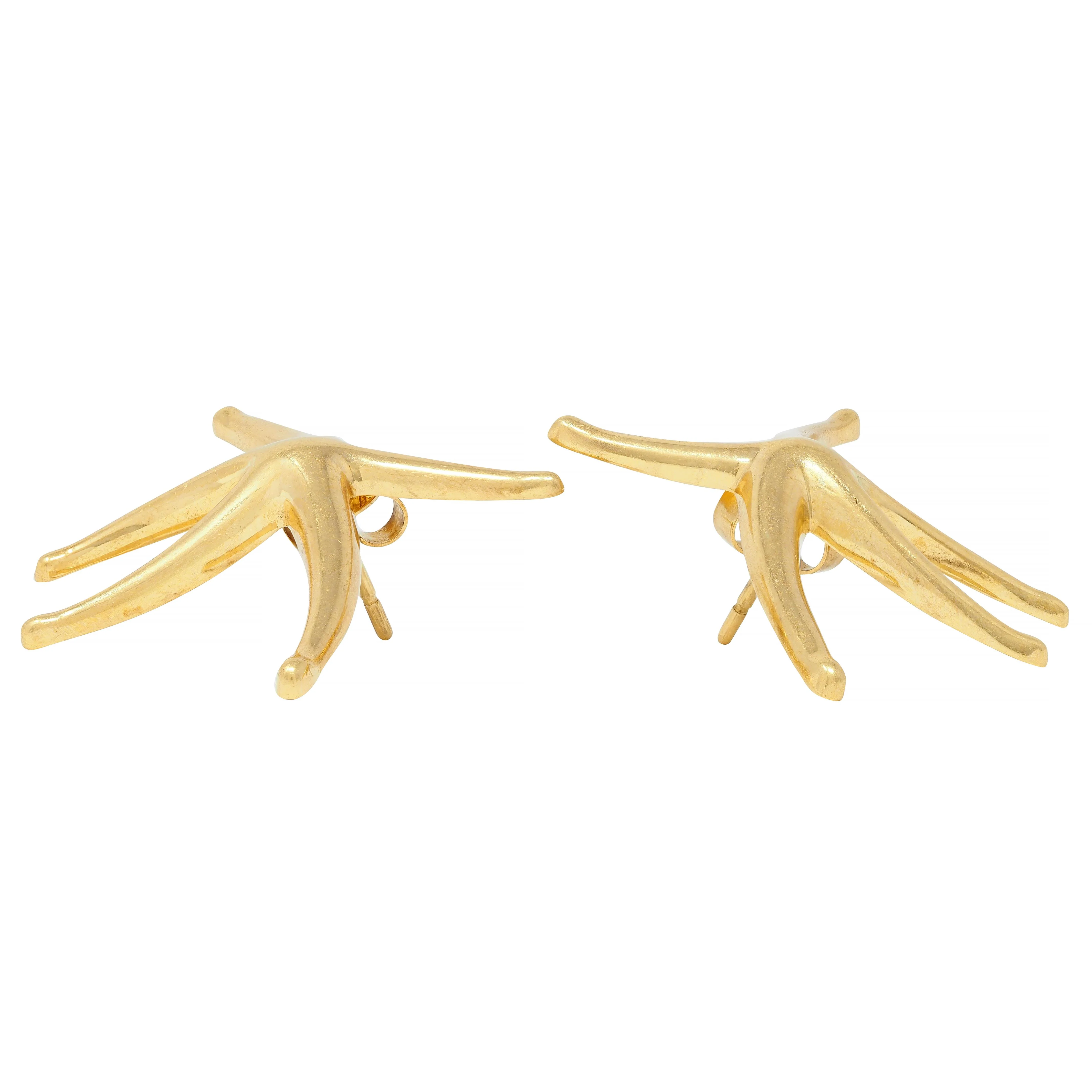 Elsa Peretti Tiffany & Co. 18 Karat Yellow Gold Vintage Starfish Earrings - Image 5