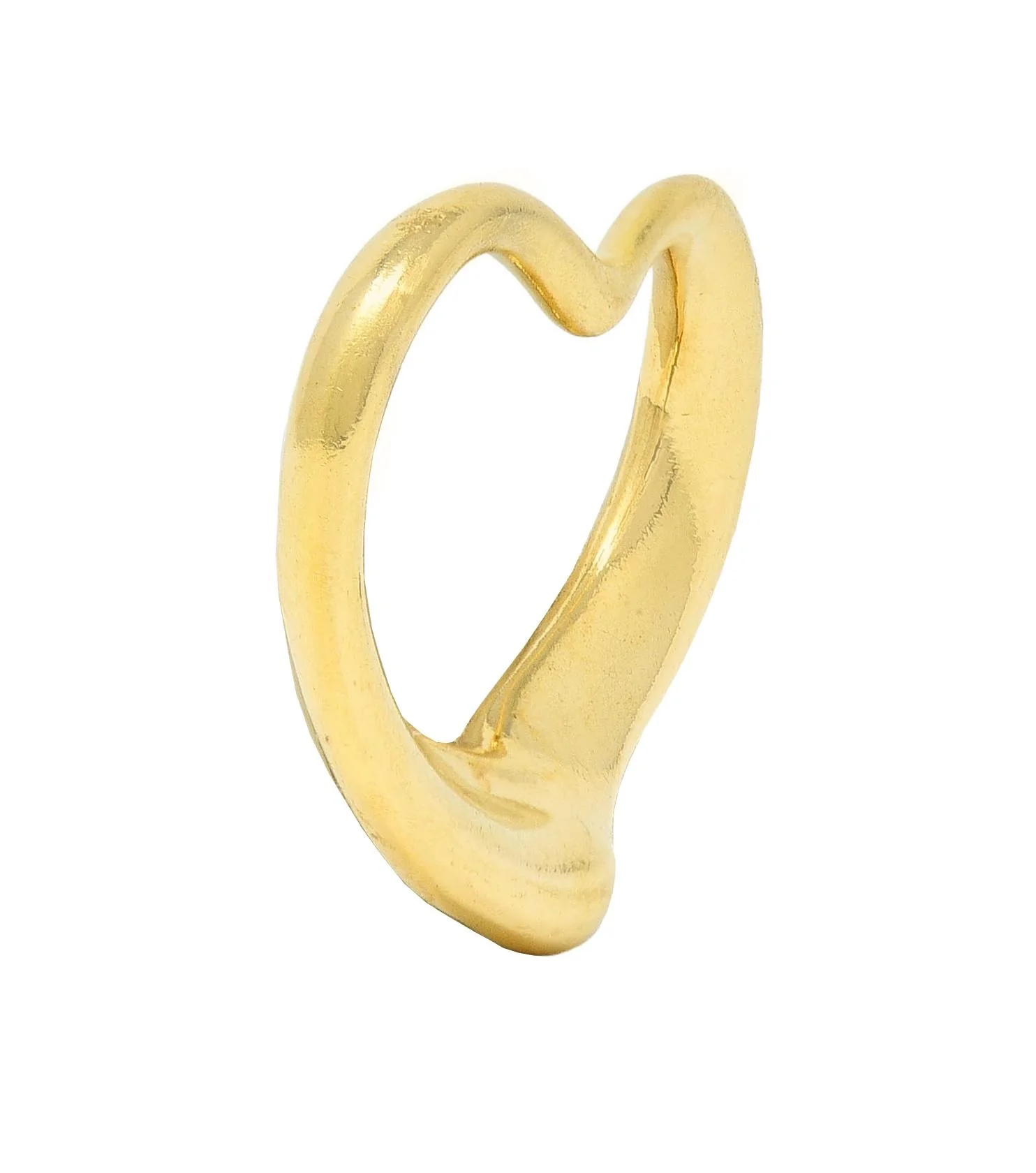 Elsa Peretti Tiffany & Co. 1990 18 Karat Yellow Gold Vintage Open Heart Pendant - Image 2