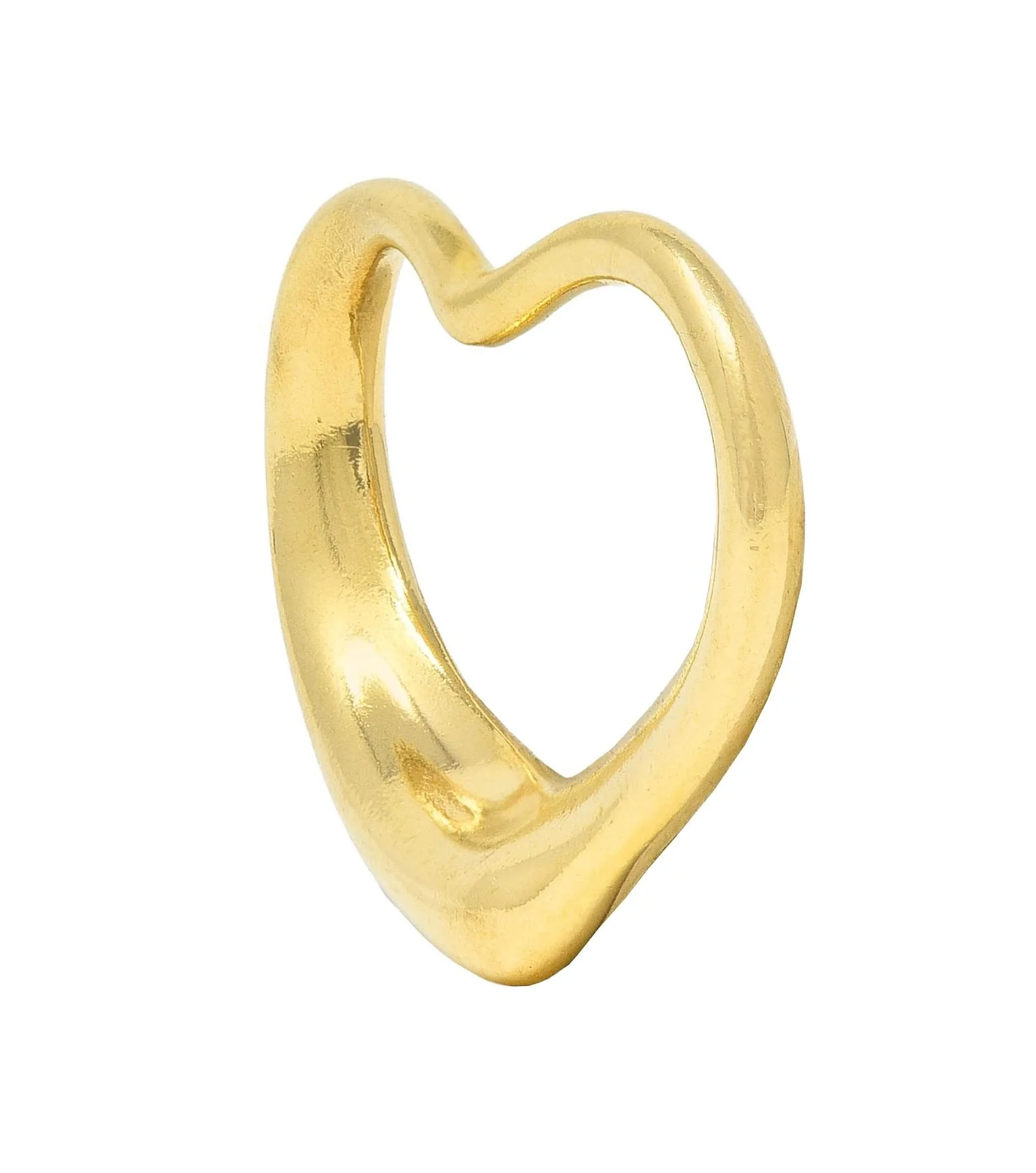 Elsa Peretti Tiffany & Co. 1990 18 Karat Yellow Gold Vintage Open Heart Pendant - Image 5