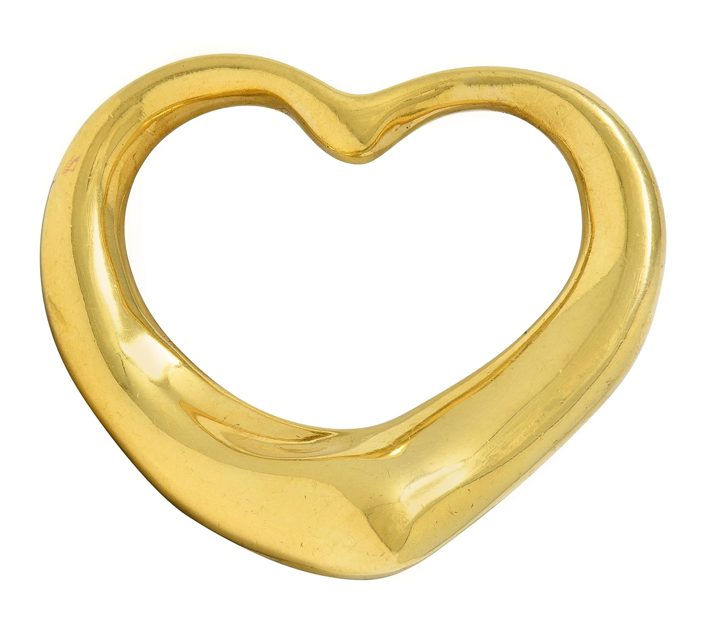 Elsa Peretti Tiffany & Co. 1990's 18 Karat Yellow Gold Vintage Open Heart Pendant