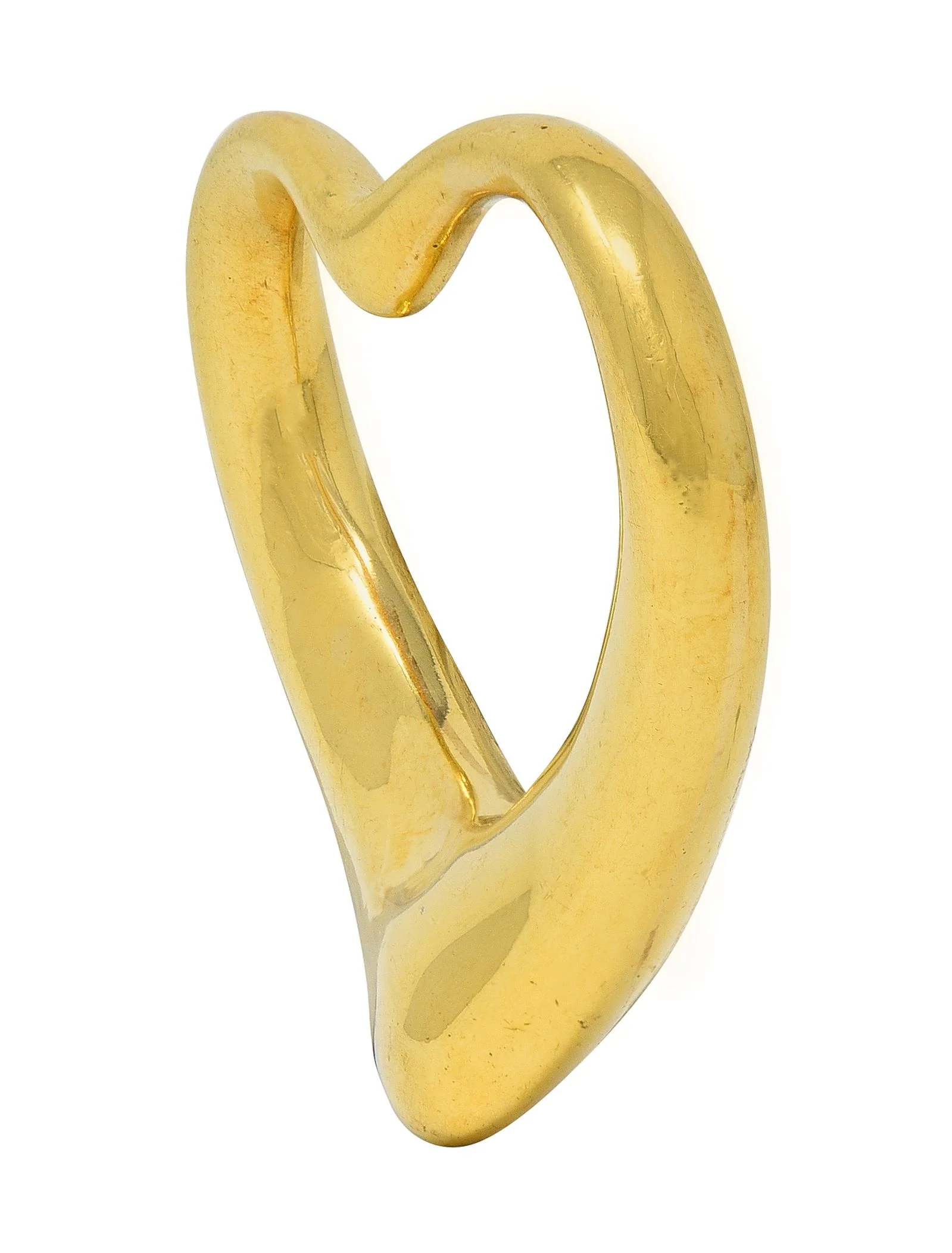 Elsa Peretti Tiffany & Co. 1990's 18 Karat Yellow Gold Vintage Open Heart Pendant - Image 2