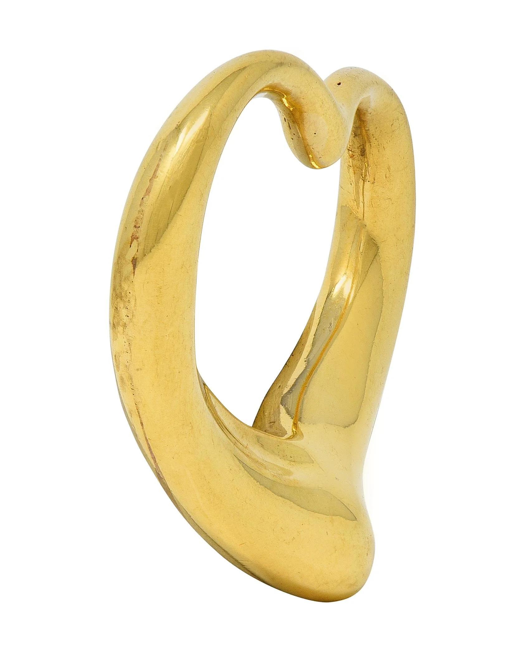 Elsa Peretti Tiffany & Co. 1990's 18 Karat Yellow Gold Vintage Open Heart Pendant - Image 4