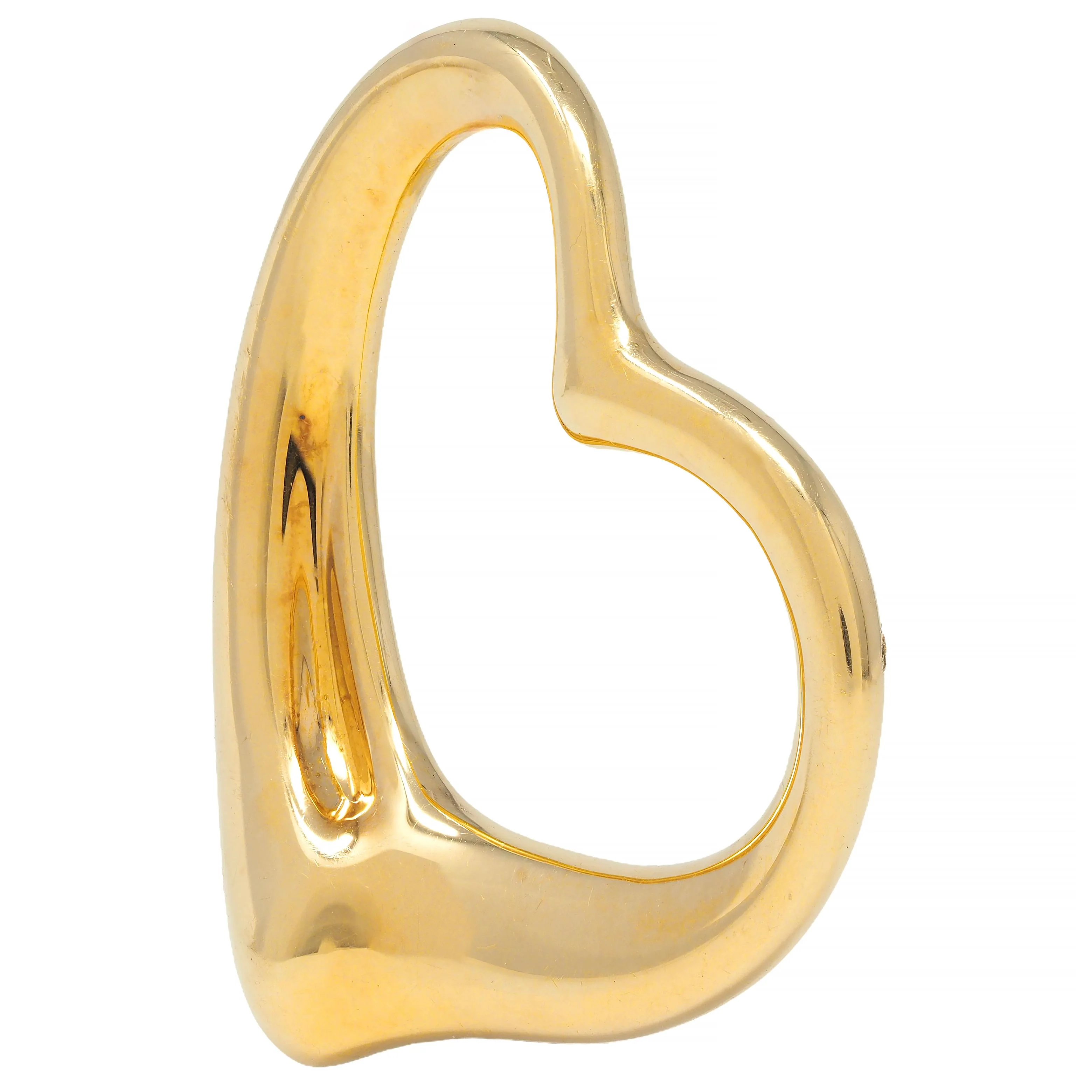 Elsa Peretti Tiffany & Co. 2000's 18 Karat Yellow Gold Large Open Heart Pendant - Image 4