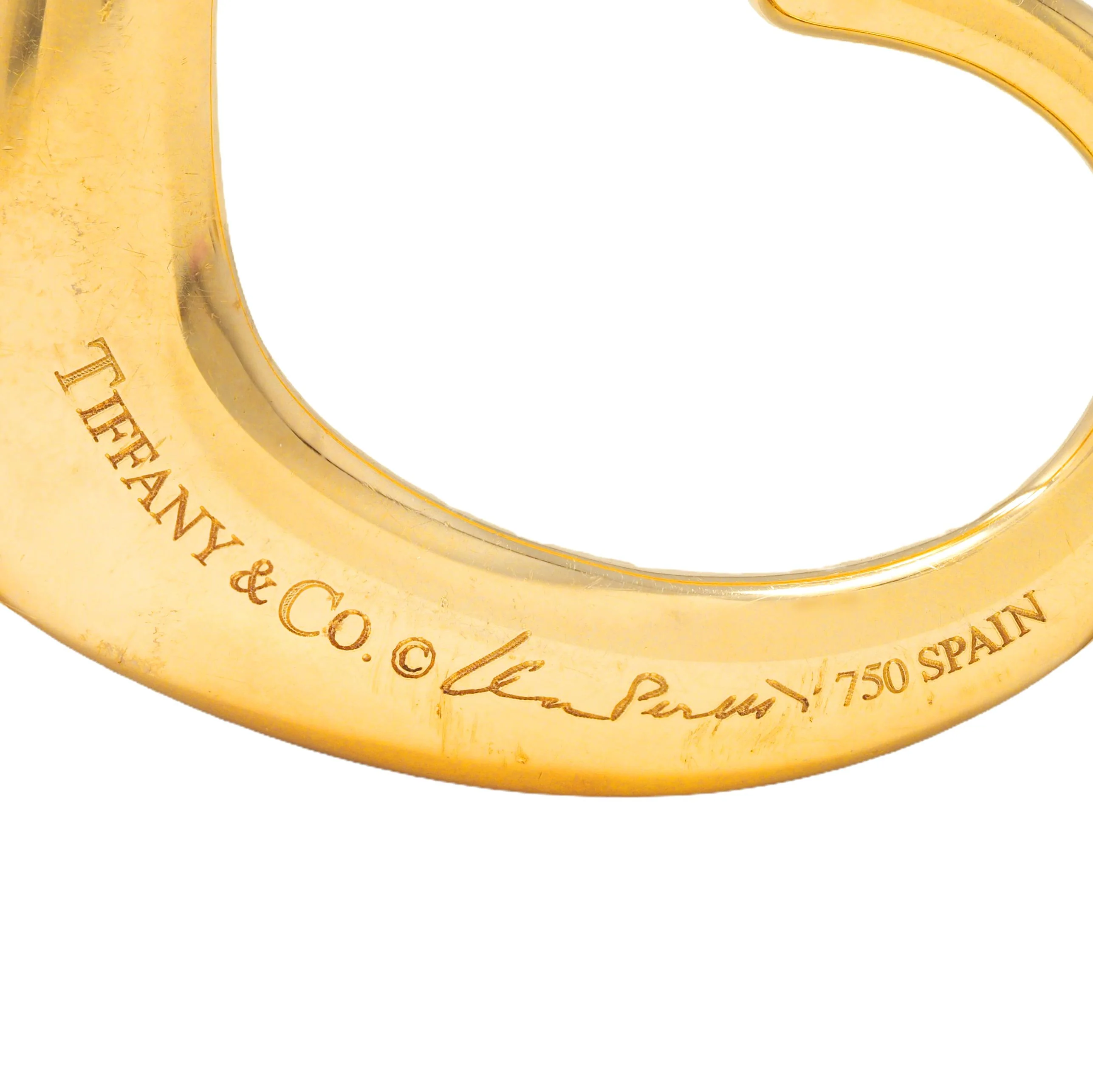 Elsa Peretti Tiffany & Co. 2000's 18 Karat Yellow Gold Large Open Heart Pendant - Image 7