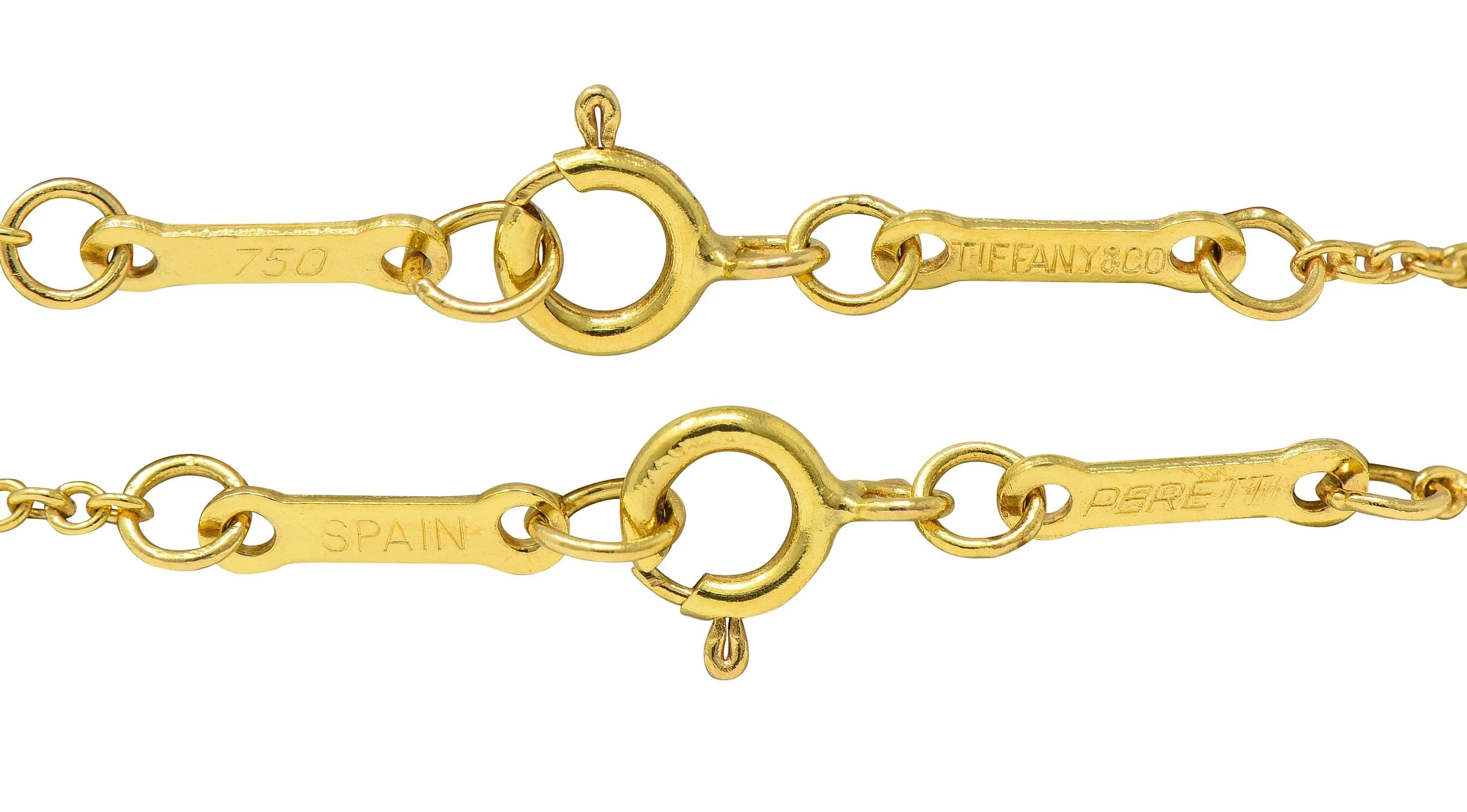 Elsa Peretti Tiffany & Co. 2000's 18 Karat Yellow Gold Open Heart Pendant Necklace - Image 8