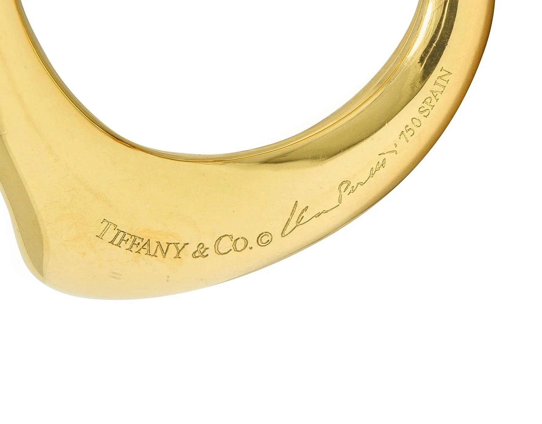 Elsa Peretti Tiffany & Co. Diamond 18 Karat Gold Open Heart Pendant Necklace - Image 6