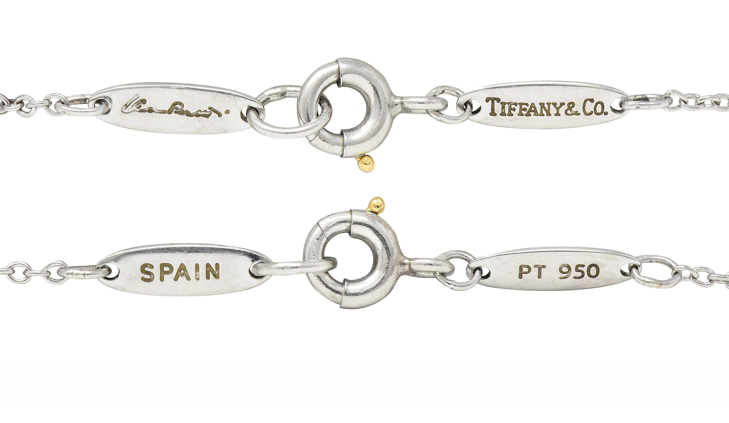 Elsa Peretti Tiffany & Co. Diamond Platinum Open Heart Pendant Necklace - Image 8