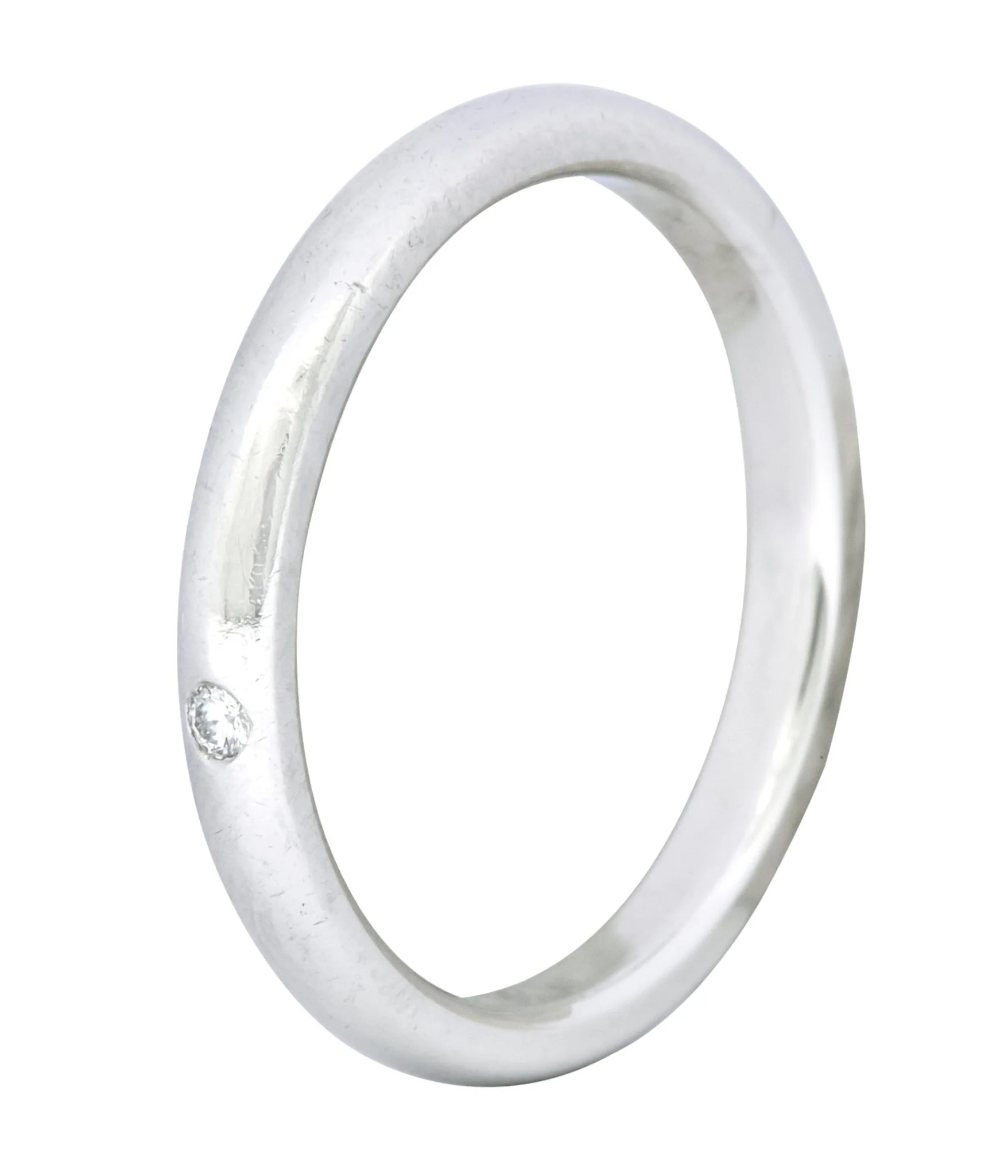 Elsa Peretti Tiffany & Co. Diamond Platinum Stacking Band Ring - Image 8