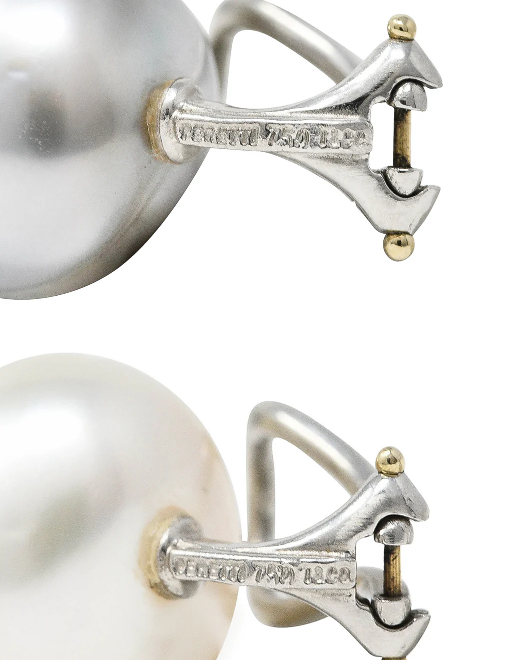 Elsa Peretti Tiffany & Co Keshi Pearl 18 Karat White Gold Mismatched Ear-Clip Earrings - Image 4