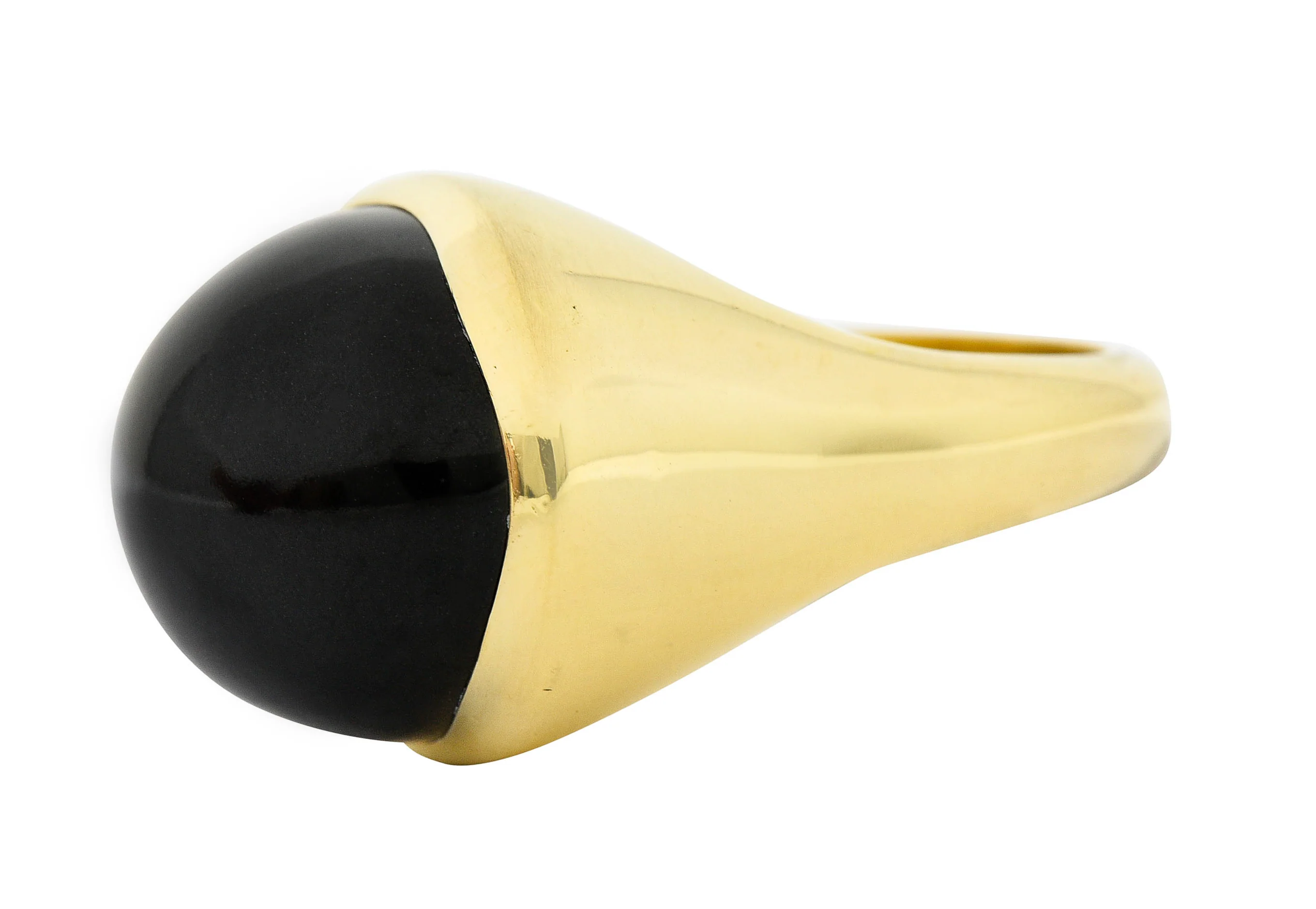 Elsa Peretti Tiffany & Co. Onyx Cabochon 18 Karat Gold Gemstone Ring - Image 5