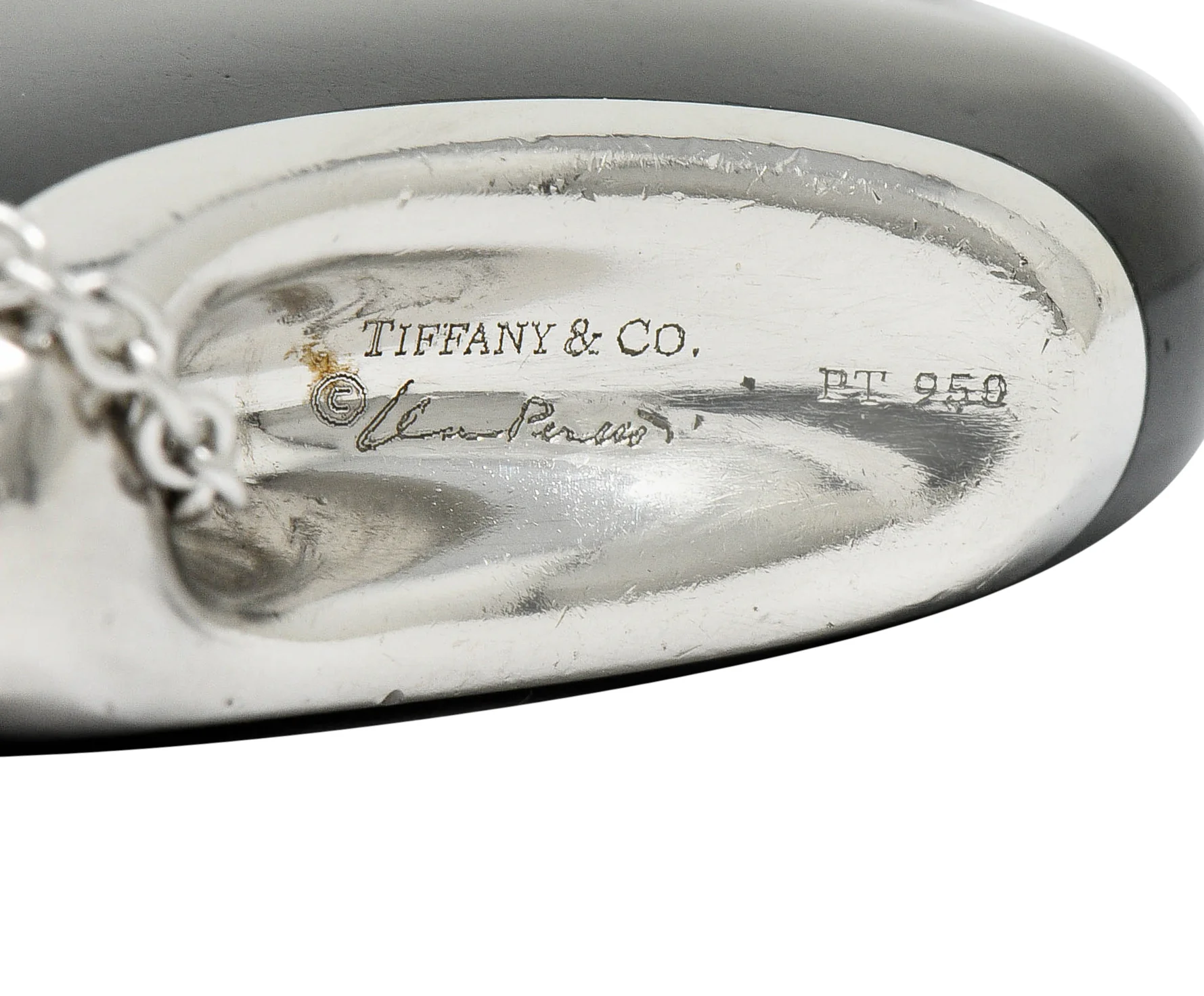 Elsa Peretti Tiffany & Co. Onyx Platinum Touchstone Pendant Necklace - Image 13