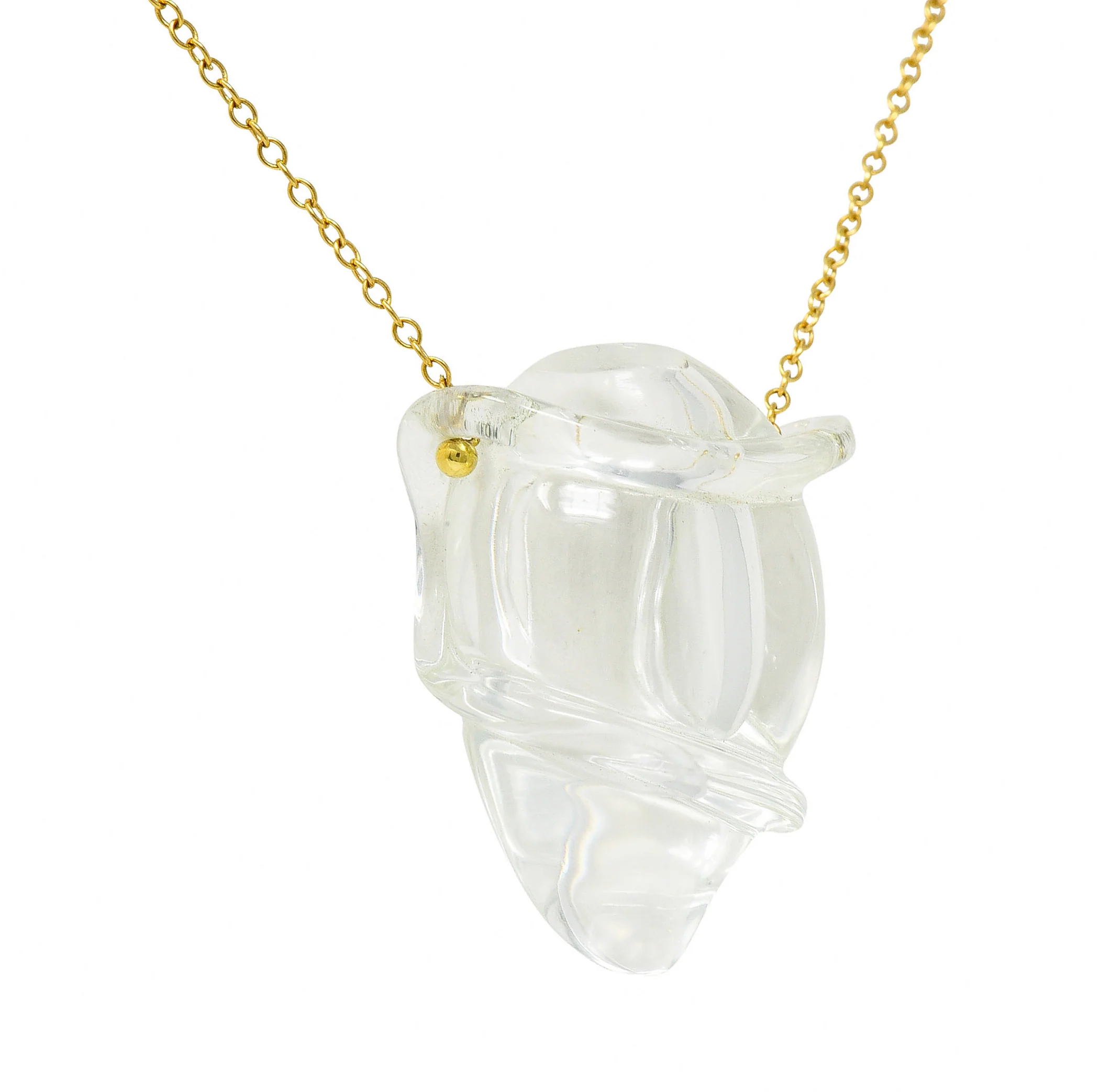 Elsa Peretti Tiffany & Co. Rock Crystal Quartz 18 Karat Gold Long Chain Bottle Necklace - Image 13