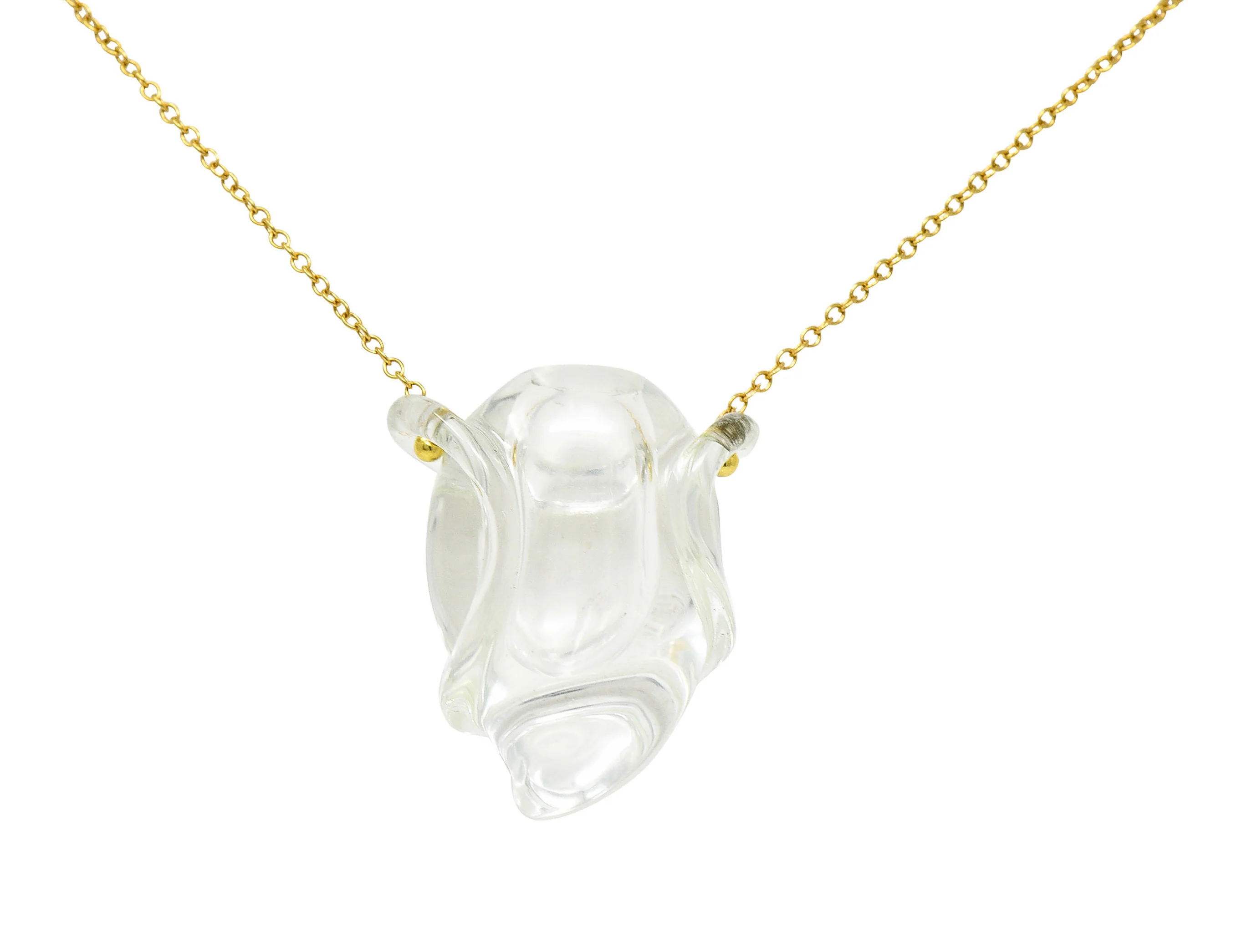Elsa Peretti Tiffany & Co. Rock Crystal Quartz 18 Karat Gold Long Chain Bottle Necklace - Image 15