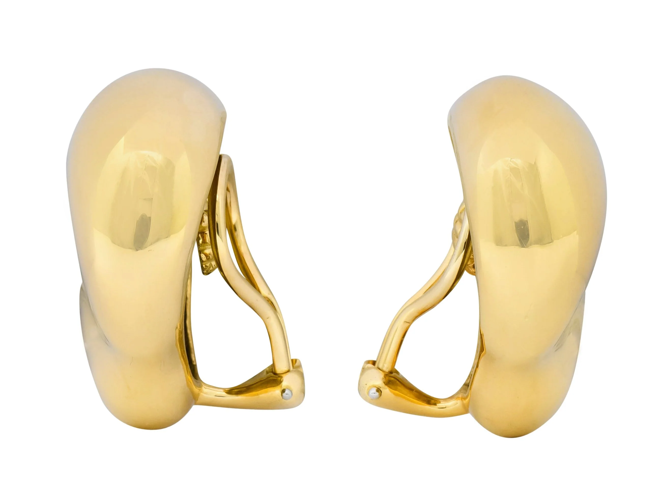 Elsa Peretti Tiffany & Co. Vintage 18 Karat Gold Bean Ear-Clip Earrings - Image 2