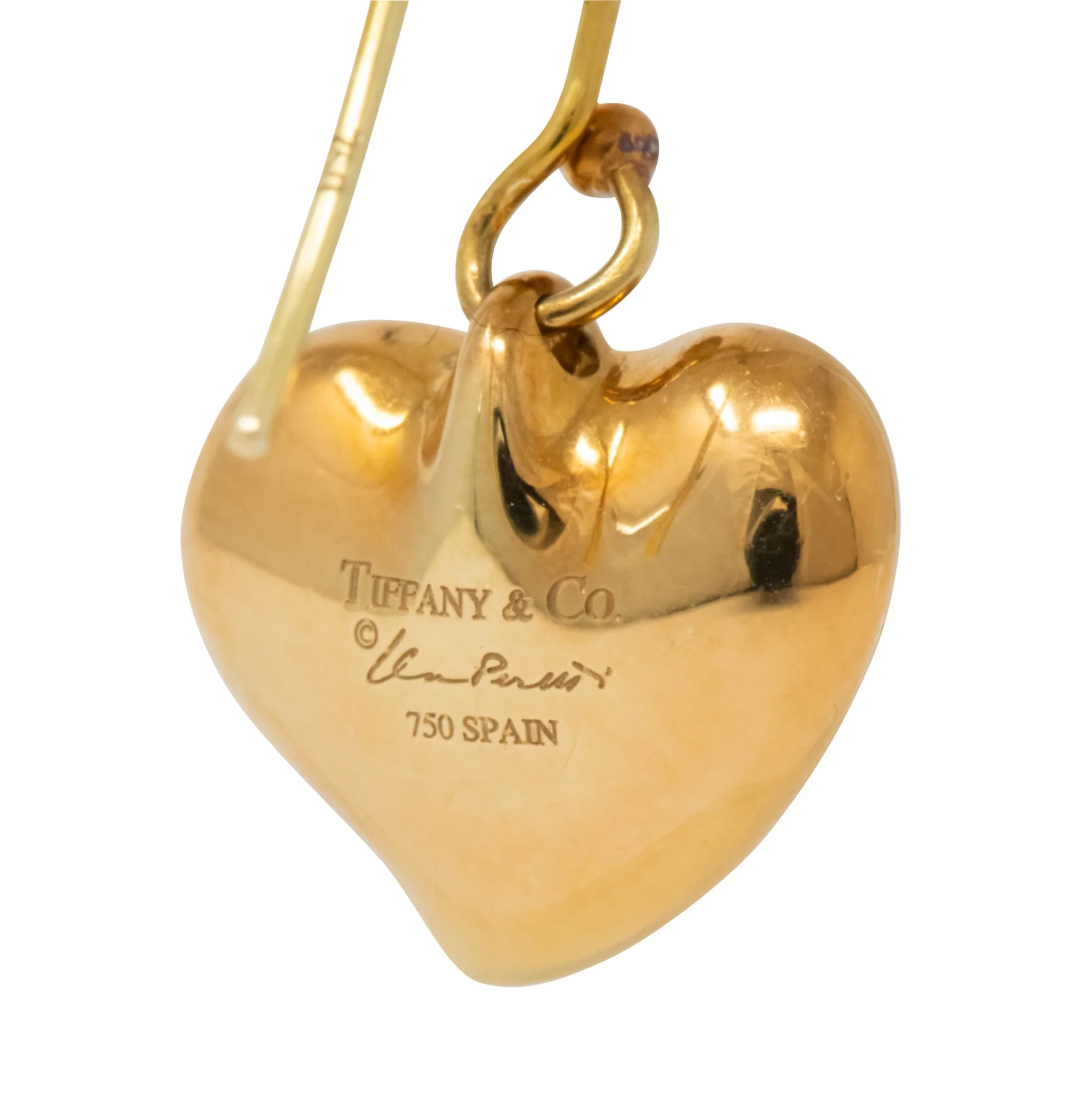 Elsa Peretti Tiffany & Co. Vintage 18 Karat Gold Heart Drop Earrings - Image 4