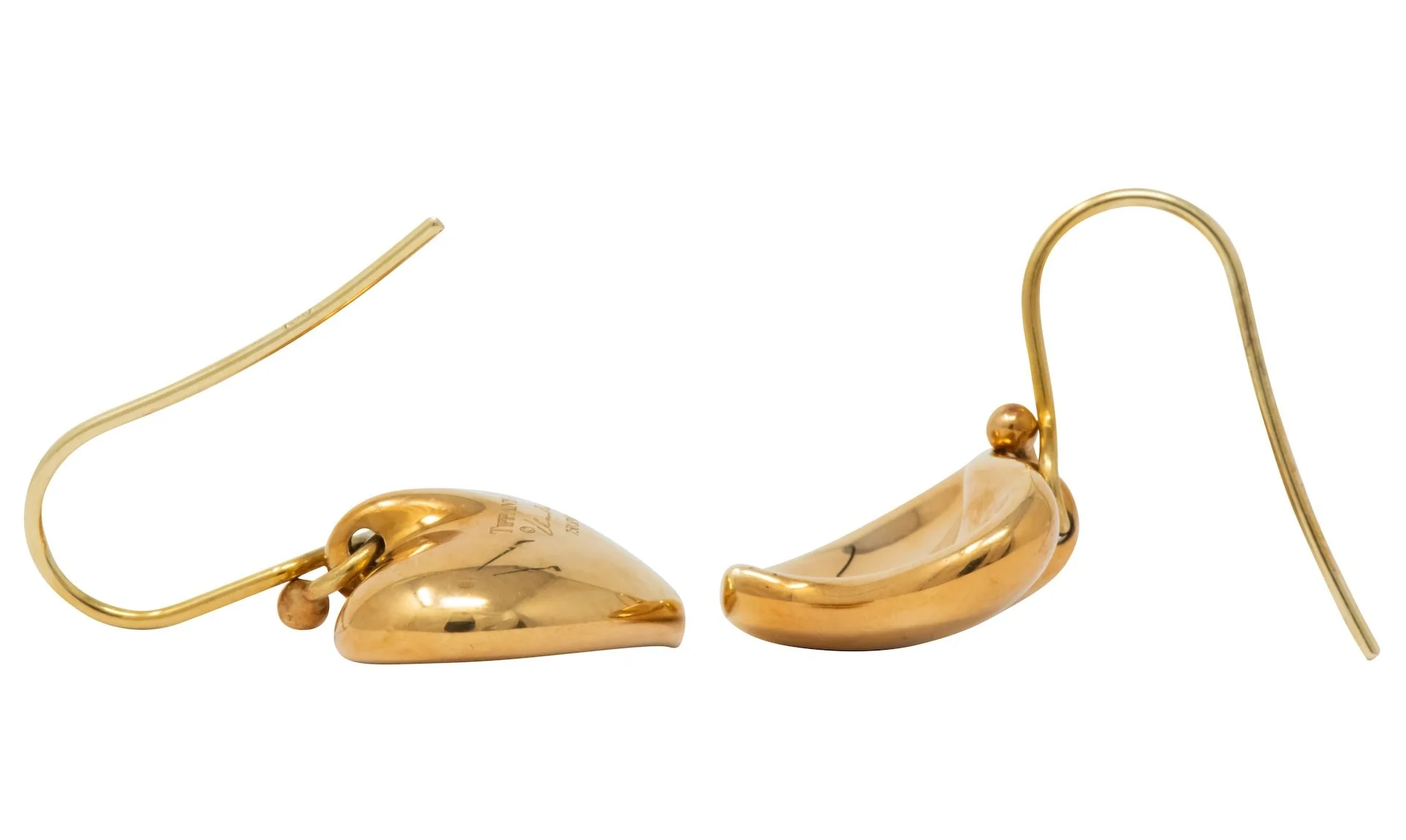 Elsa Peretti Tiffany & Co. Vintage 18 Karat Gold Heart Drop Earrings - Image 6
