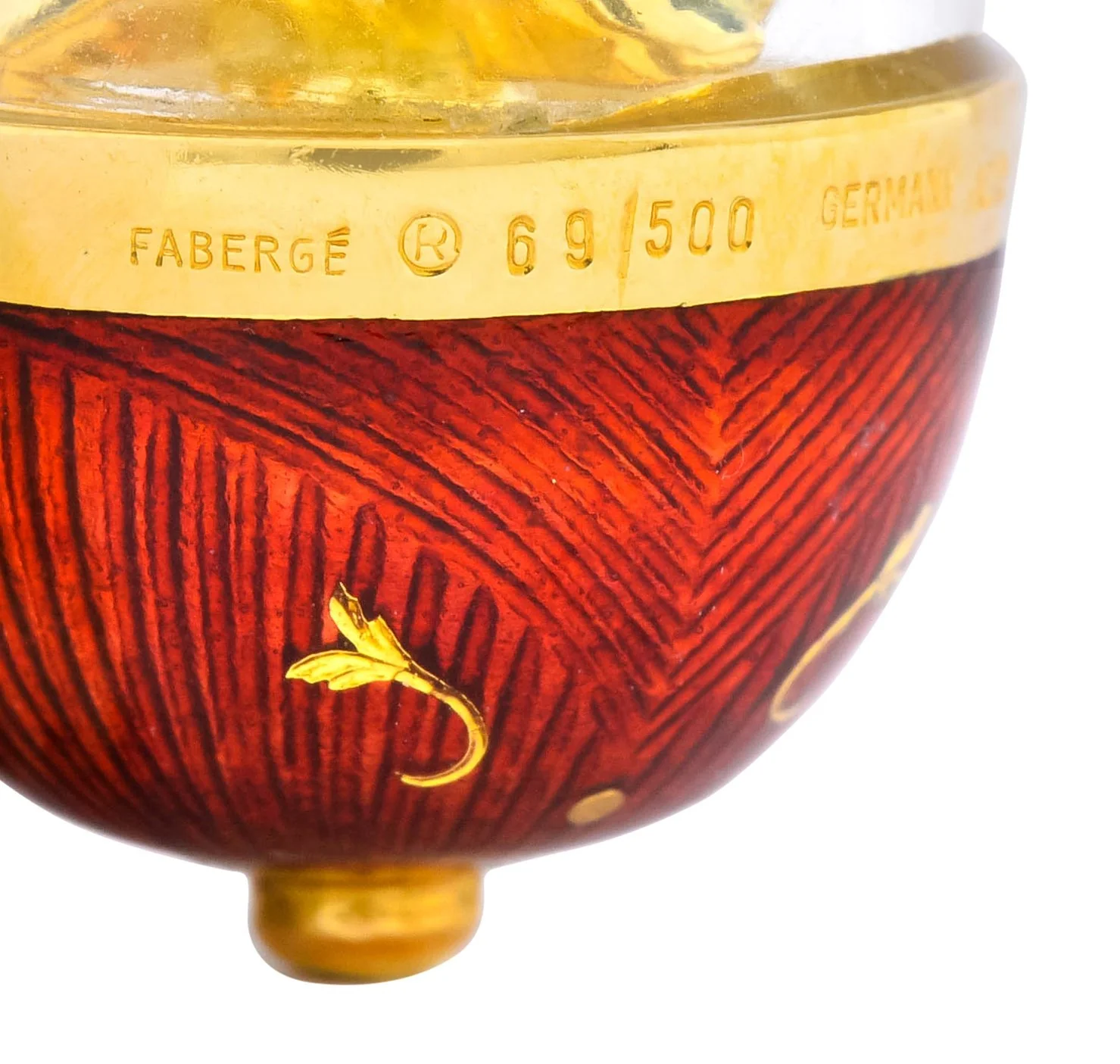 Faberge Enamel Egg Diamond 18 Karat Gold German Rose Flower Pendant - Image 9