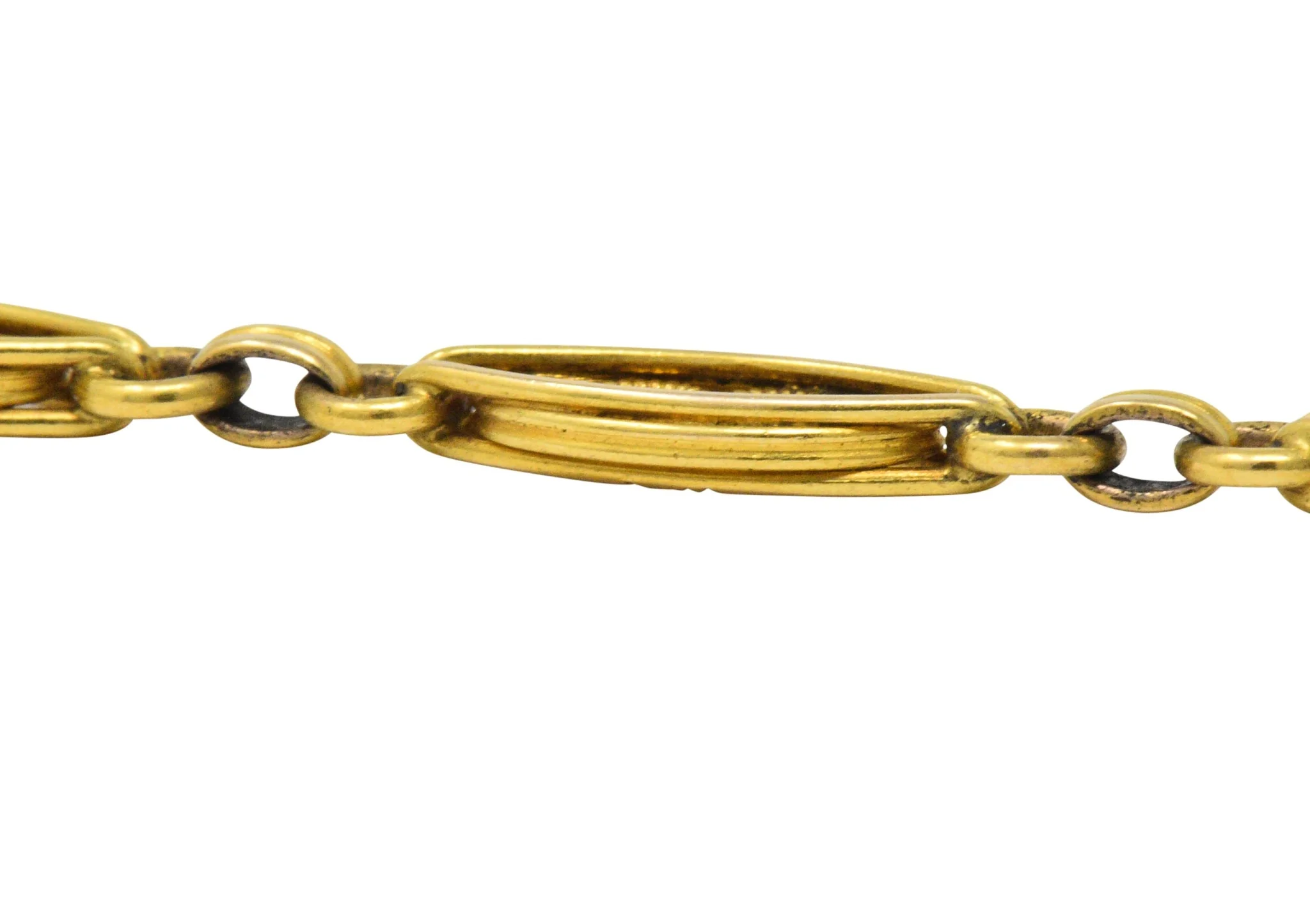 Fancy Victorian 18 Karat Gold Chain Necklace - Image 5