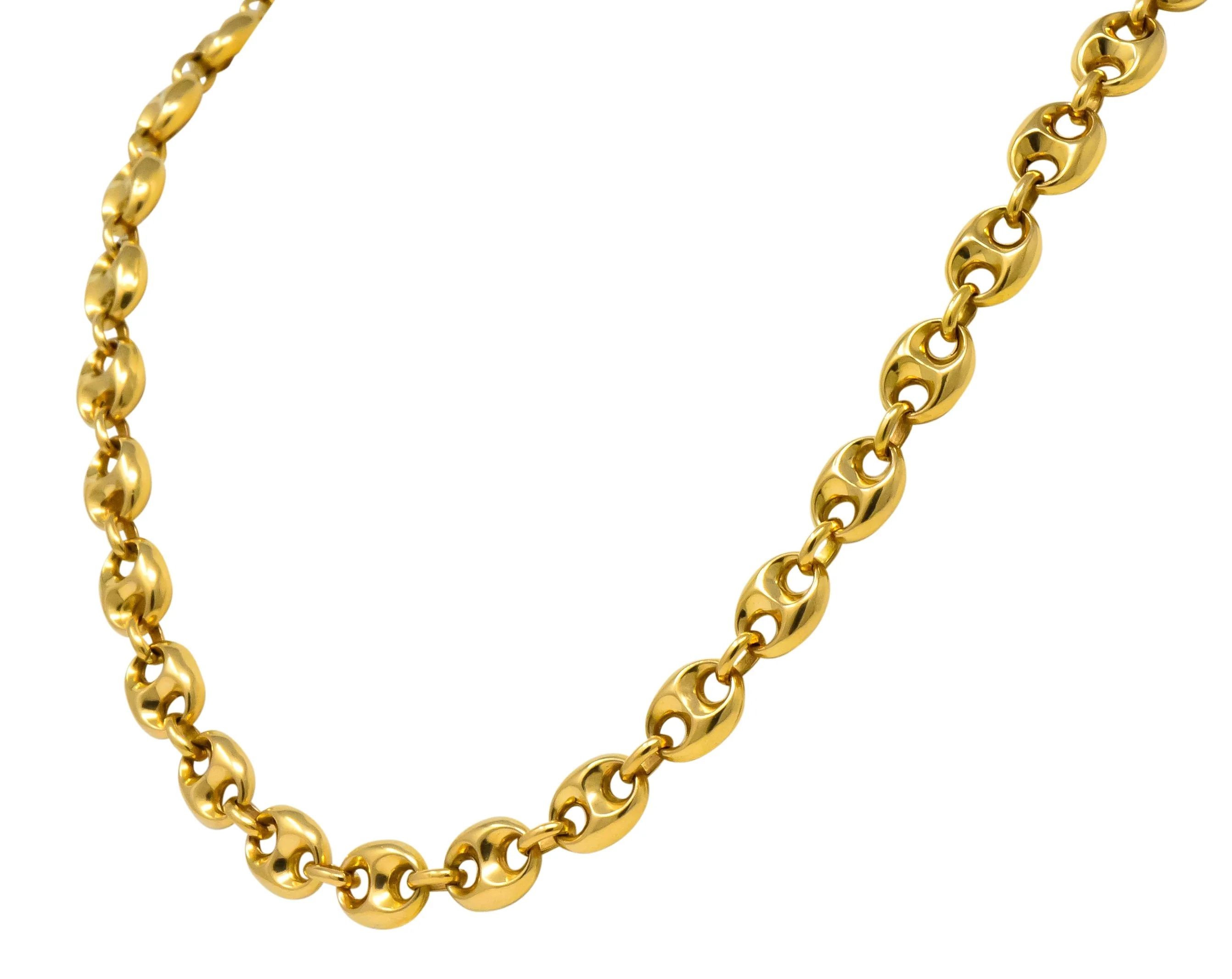 Fancy Vintage 18 Karat Gold 25 Inch Mariner Link Necklace - Image 2