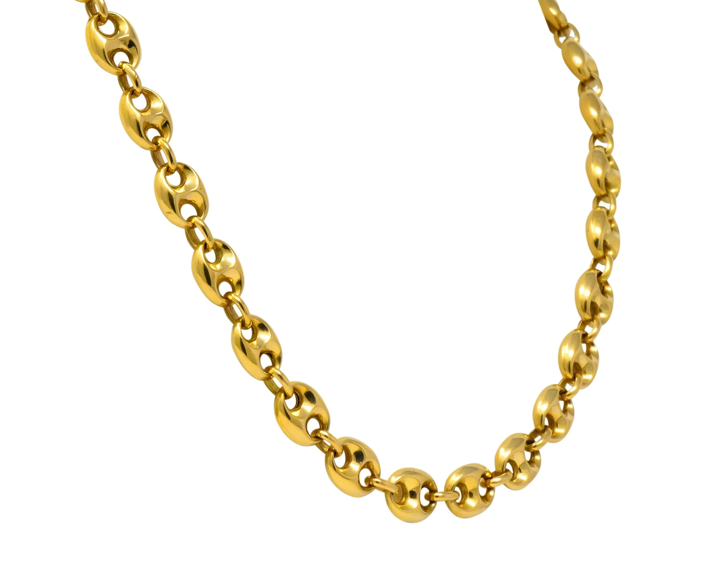 Fancy Vintage 18 Karat Gold 25 Inch Mariner Link Necklace - Image 3
