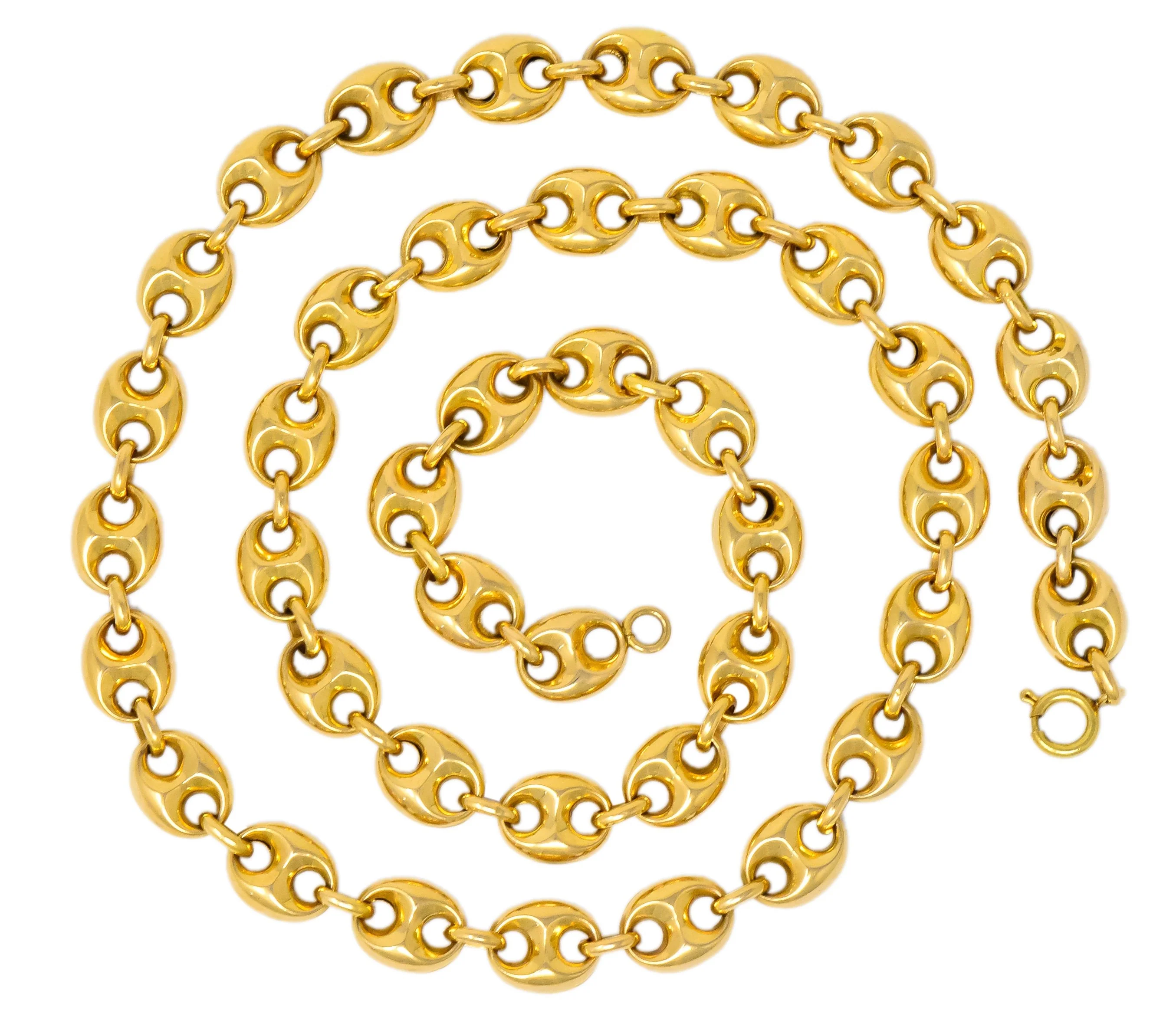 Fancy Vintage 18 Karat Gold 25 Inch Mariner Link Necklace - Image 6