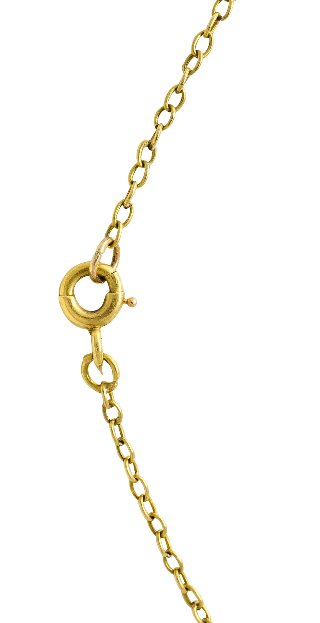 Felix Rasumny Art Nouveau Natural Freshwater Seed Pearl 18 Karat Gold Religious Medal Necklace - Image 8