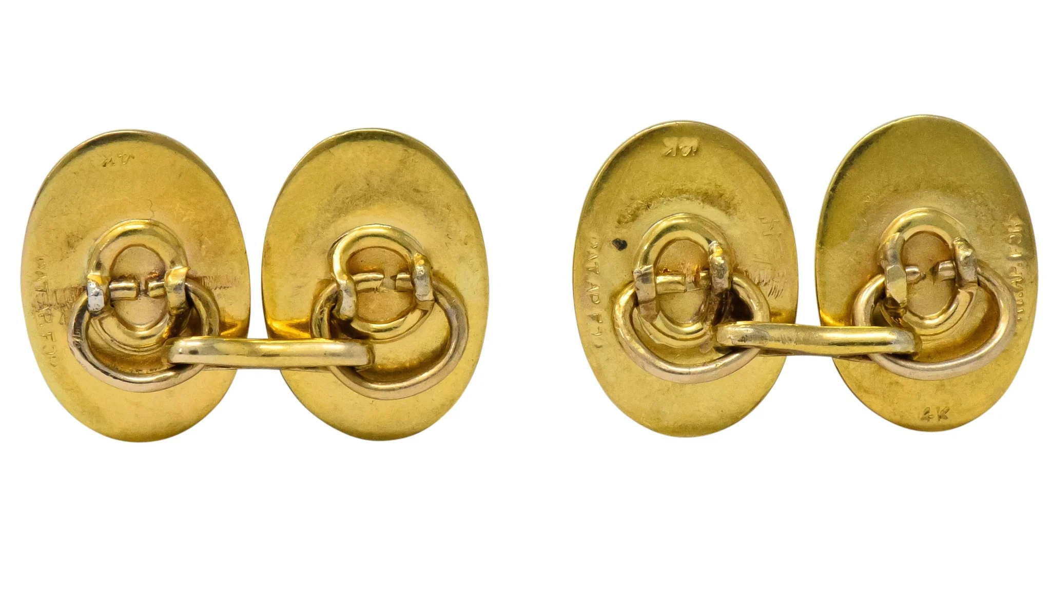 Fine Art Nouveau 14 Karat Gold Lion & Lioness Cufflinks - Image 2