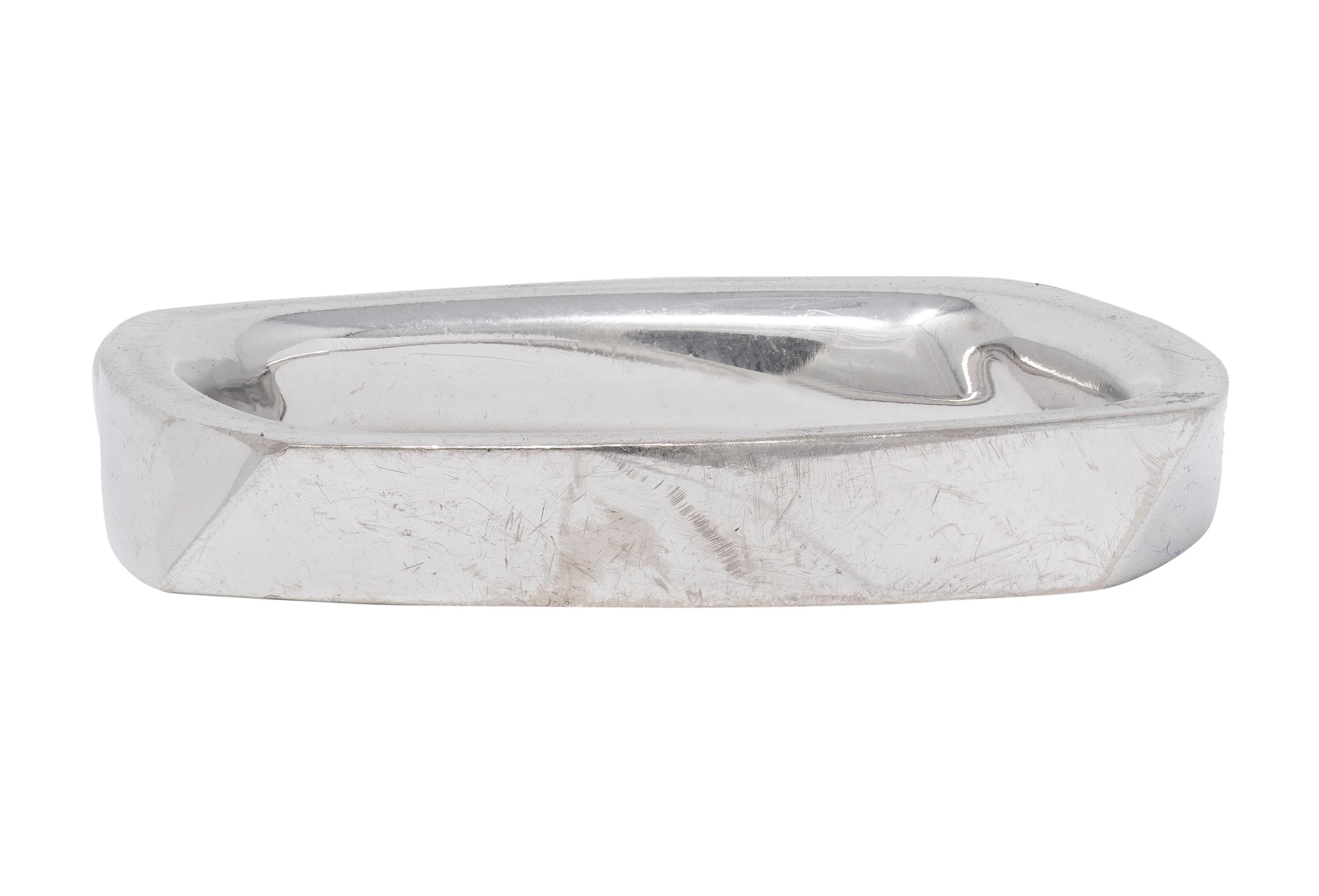 Frank Gehry Tiffany & Co. 1990's Diamond 18 Karat White Gold Square Torque Band Ring - Image 4