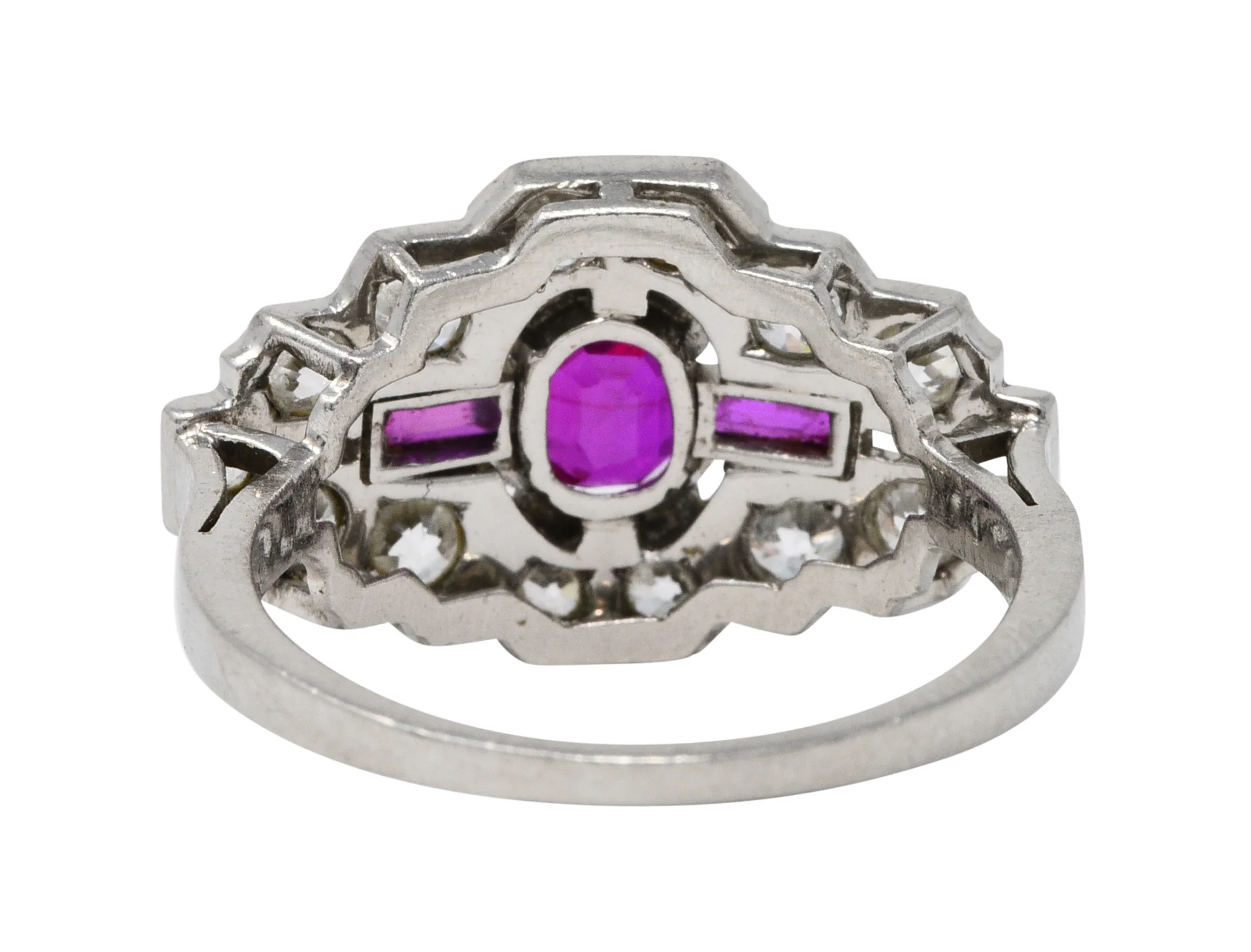 Frank Walter Lawrence Art Deco 1.97 CTW Diamond Ruby Platinum Dinner Ring - Image 4