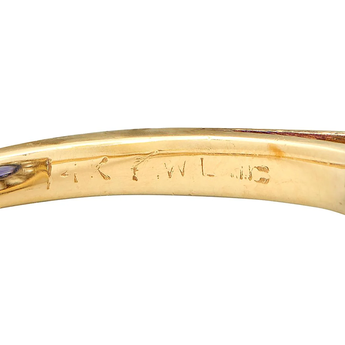 Frank Walter Lawrence Edwardian No Heat Ceylon Sapphire Diamond 14 Karat Yellow Gold Antique Halo Ring GIA - Image 7