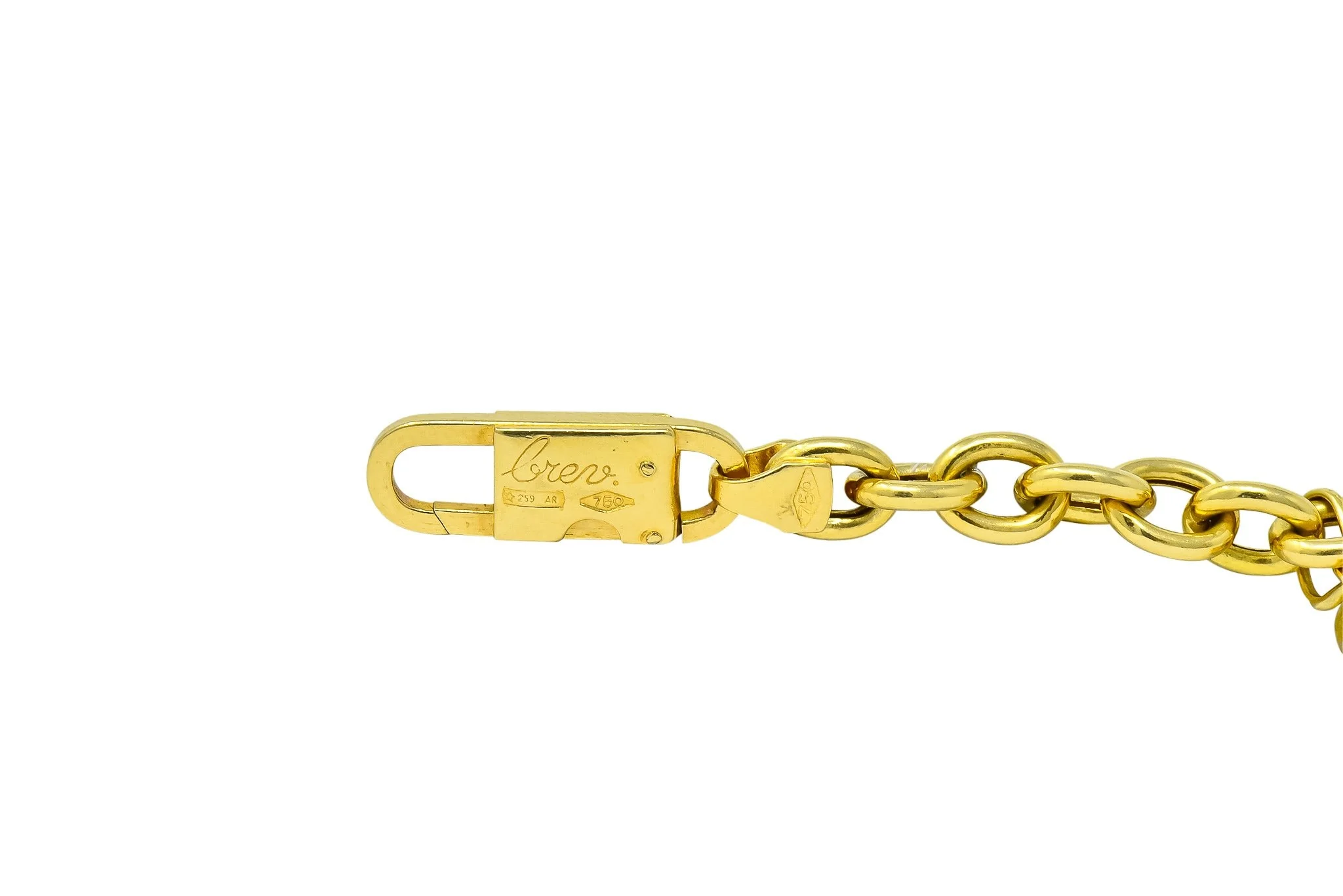Fratelli Chini Italian Vintage 18 Karat Yellow Gold Charm Bracelet - Image 4
