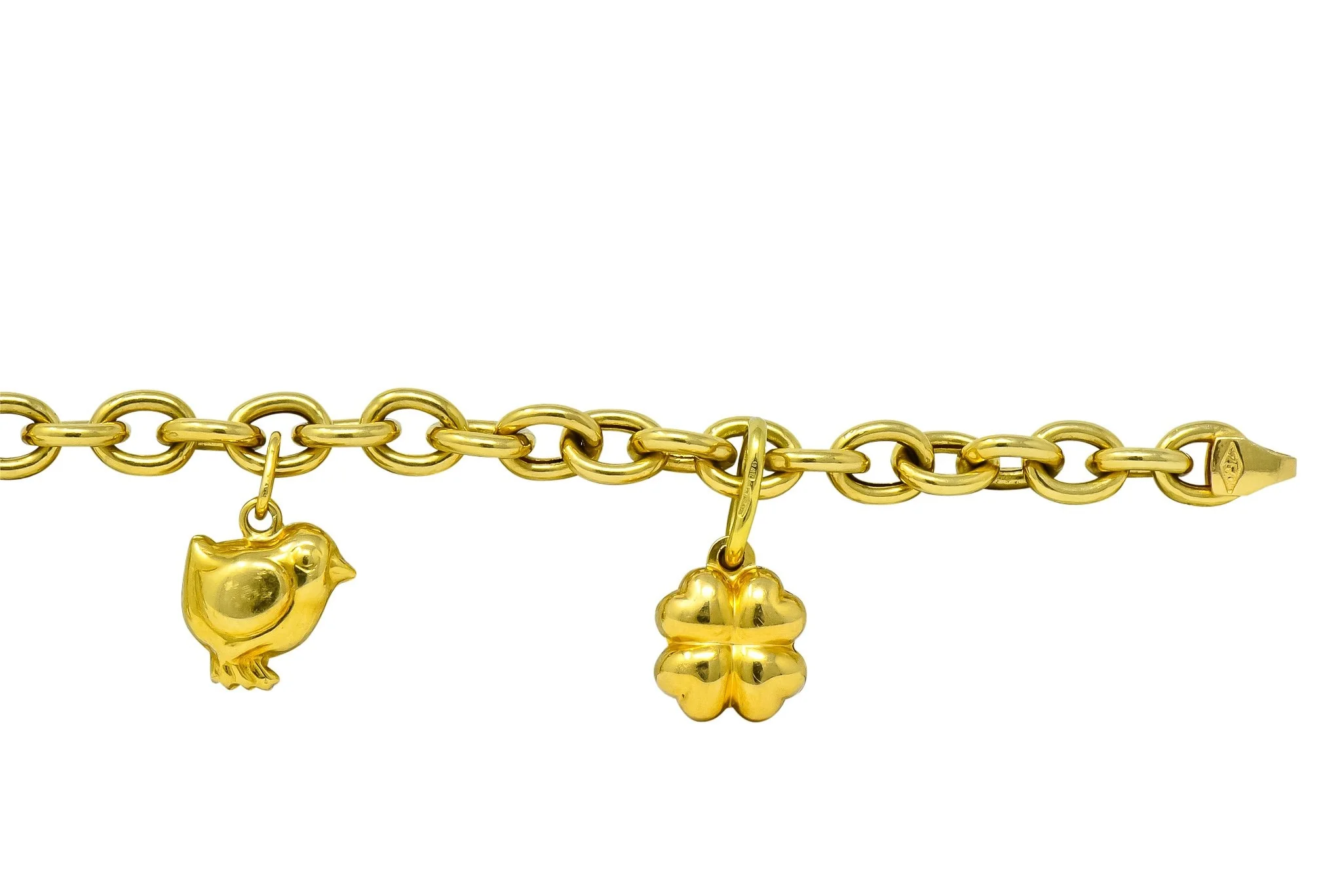 Fratelli Chini Italian Vintage 18 Karat Yellow Gold Charm Bracelet - Image 6