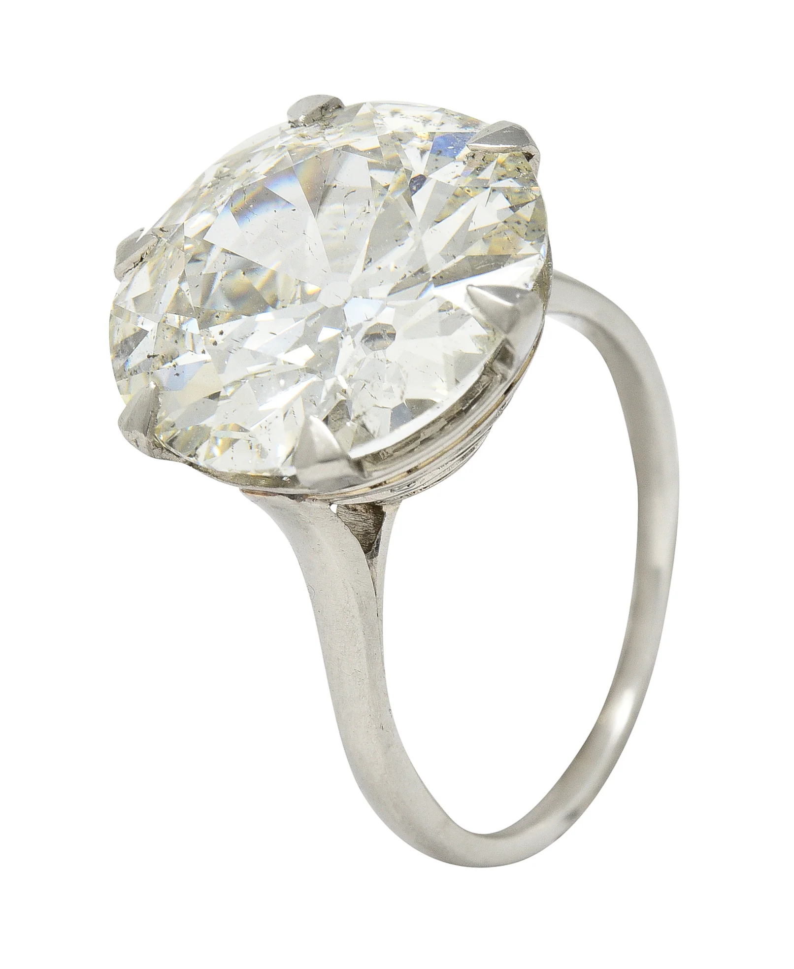 French Art Deco 10.06 CTW Old European Cut Diamond Platinum Scrolling Solitaire Engagement Ring GIA - Image 10