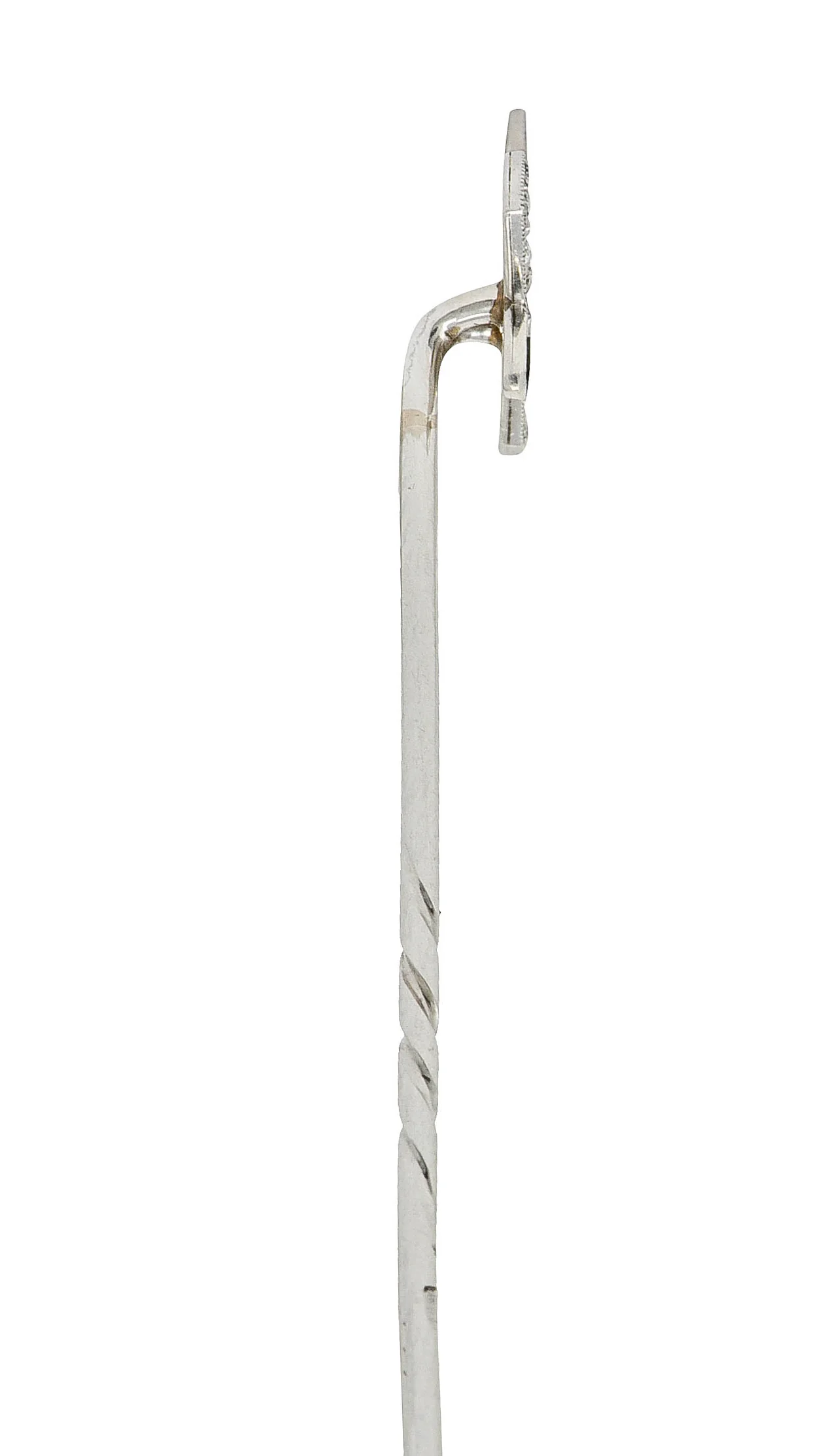 French Art Deco Diamond Onyx Platinum Airplane Stickpin - Image 4