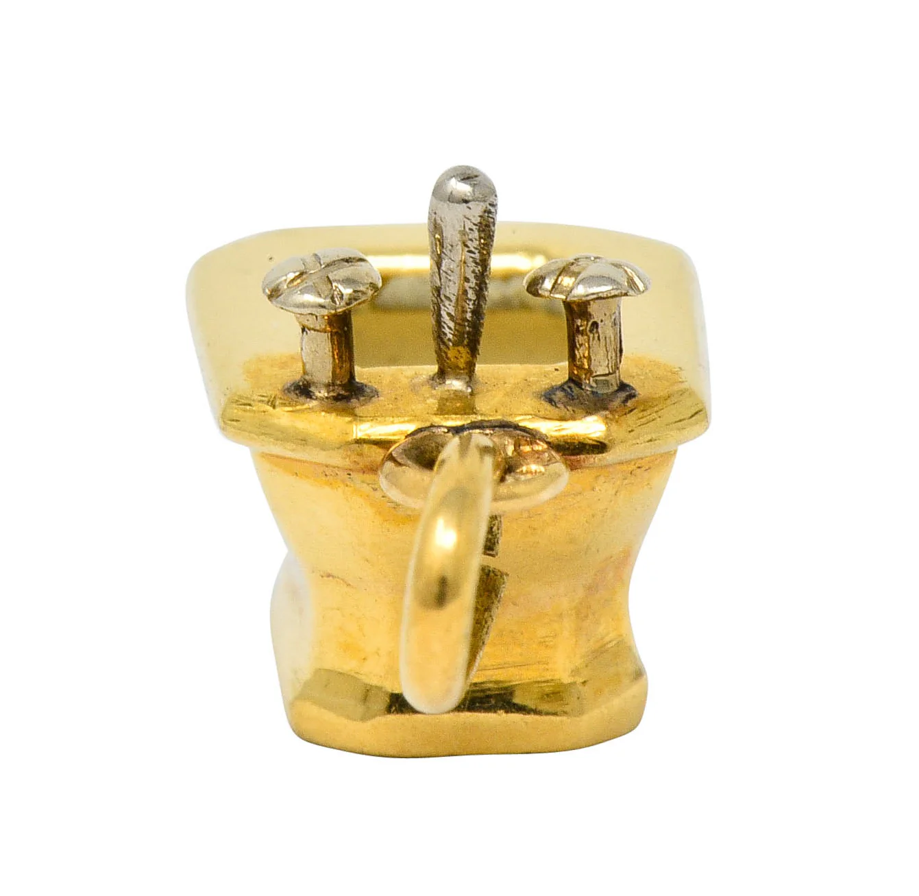 French Art Deco Enamel 18 Karat Gold Powder Room Bidet Charm - Image 8