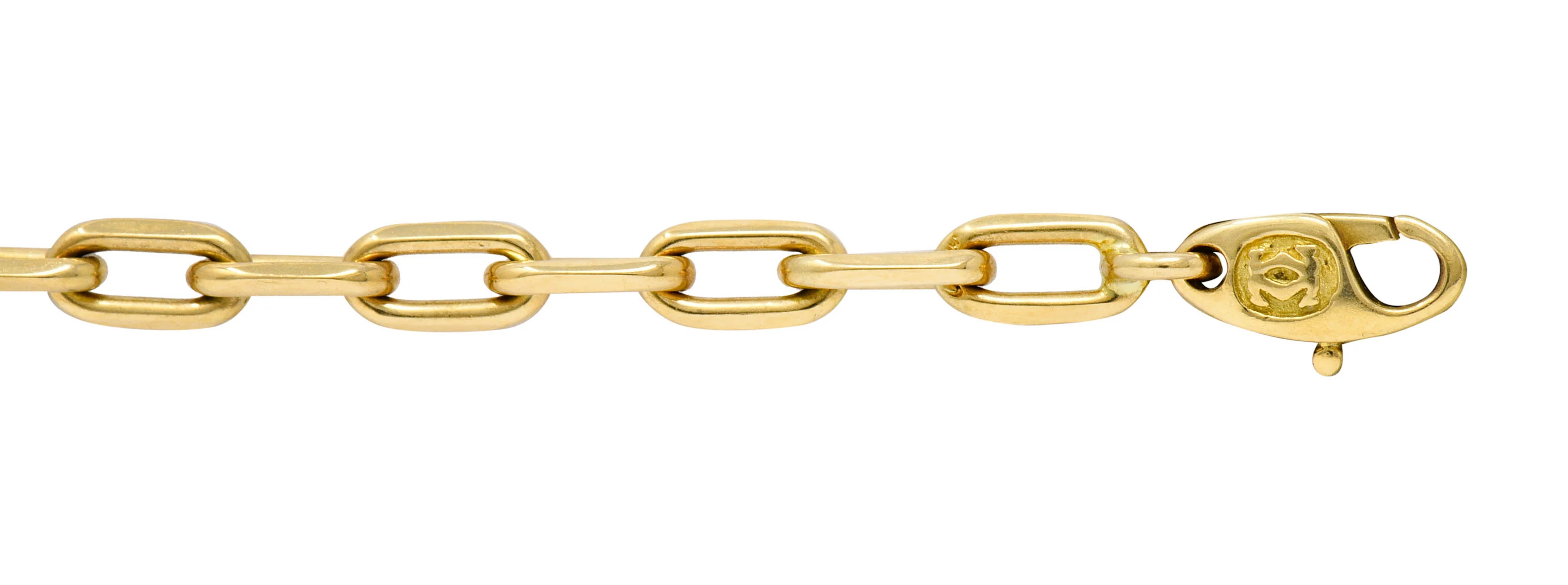 French Cartier 1.00 CTW Pave Diamond 18 Karat Gold Heart Charm Bracelet - Image 8