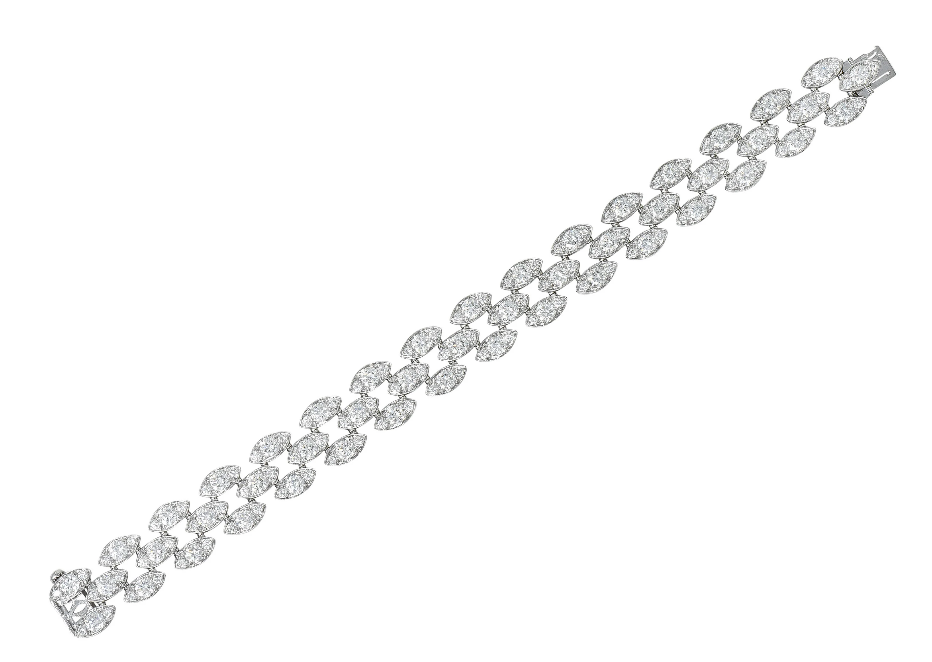 French Cartier 11.04 CTW Diamond 18 Karat White Gold Pluie De Cartier Bracelet - Image 2