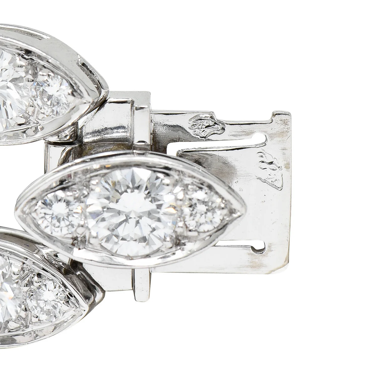 French Cartier 11.04 CTW Diamond 18 Karat White Gold Pluie De Cartier Bracelet - Image 7