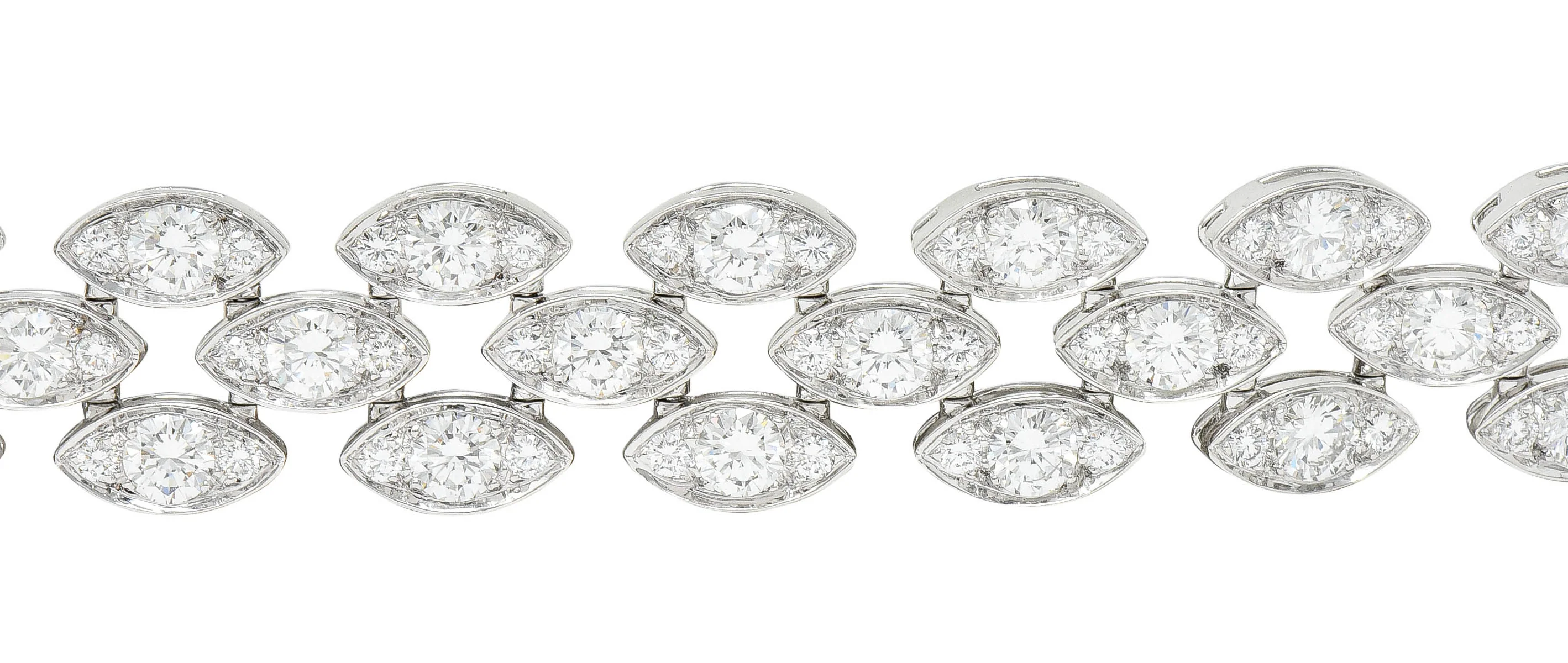 French Cartier 11.04 CTW Diamond 18 Karat White Gold Pluie De Cartier Bracelet - Image 9