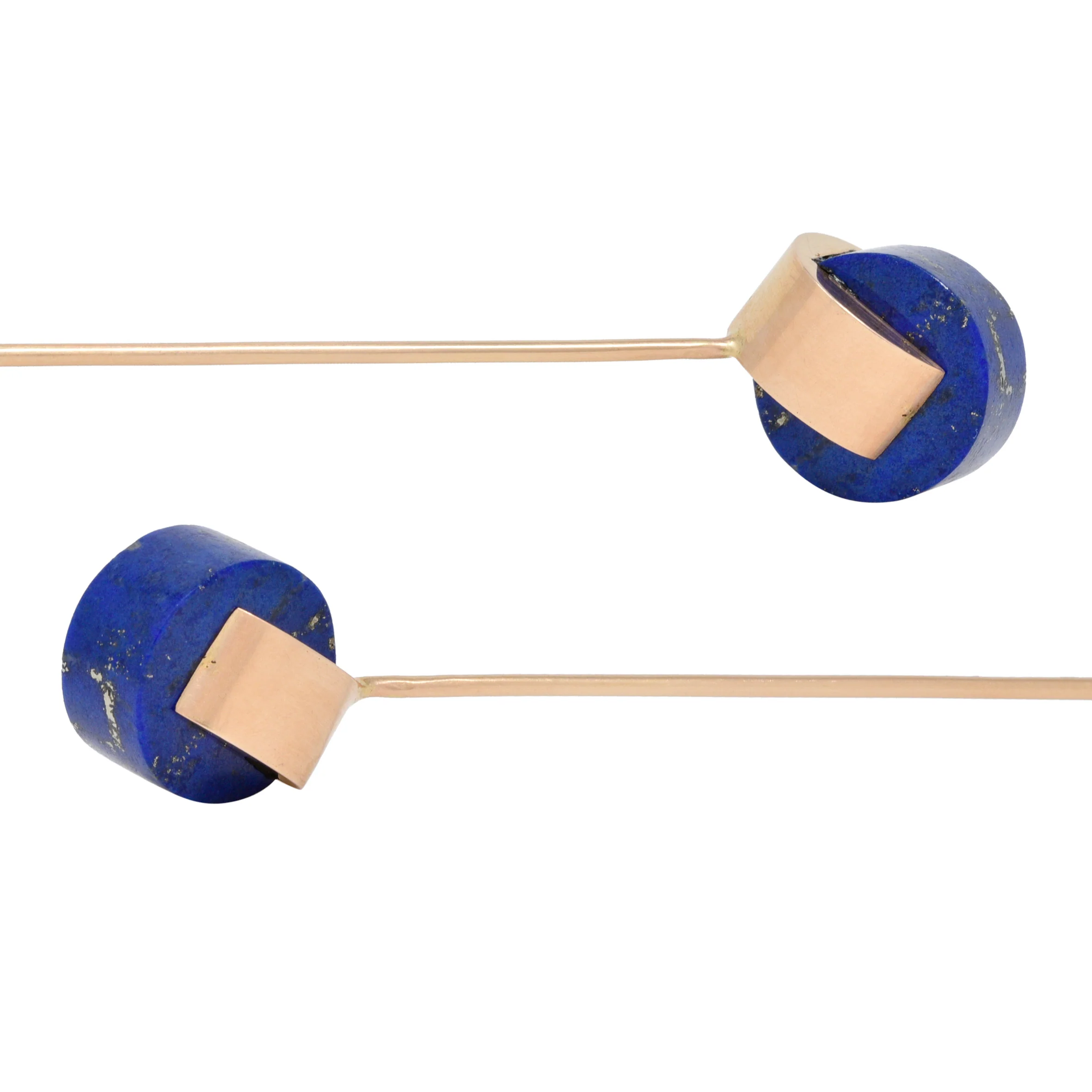 French Modernist Lapis Lazuli 18 Karat Yellow Gold Vintage Stickpin - Image 6