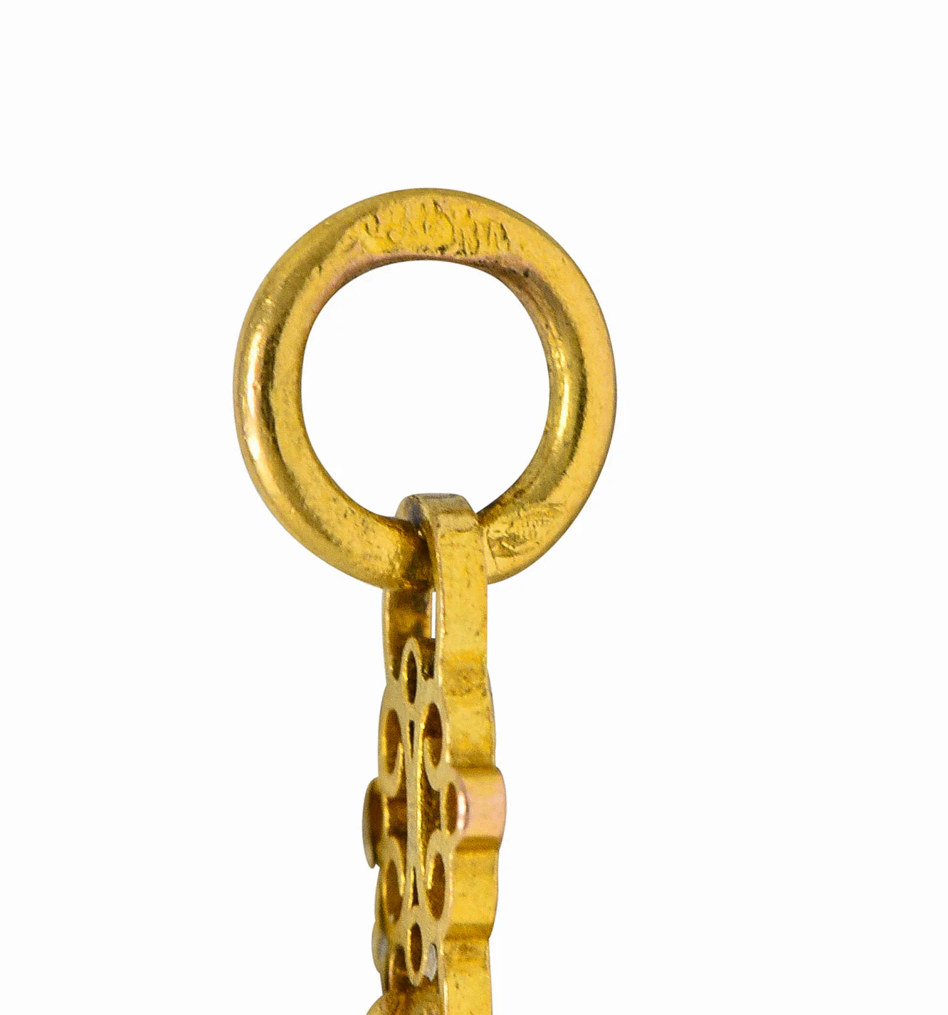 French Victorian 18 Karat Yellow Gold Whiplash Navette Link Antique Chain Necklace - Image 4